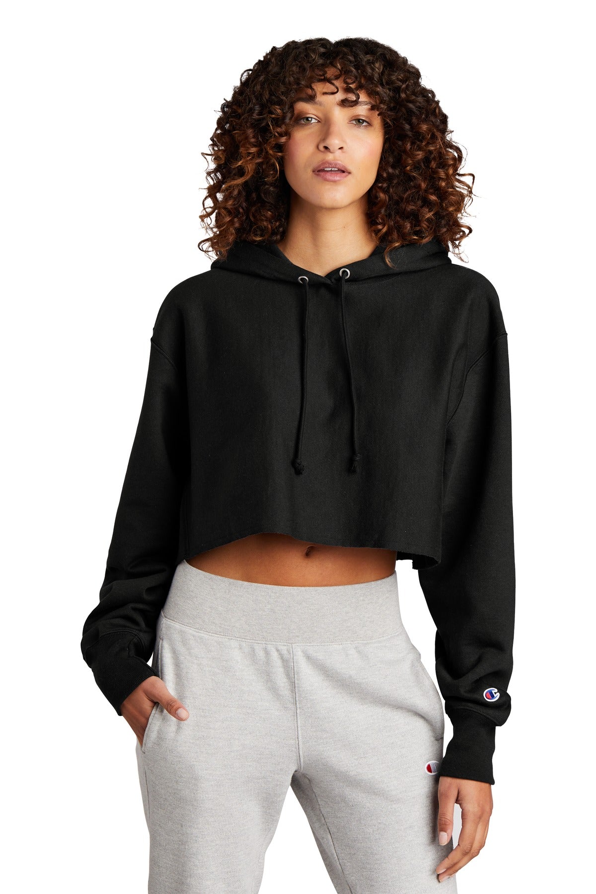 Champion ? Women's Reverse Weave ? Cropped Cut-Off Hooded Sweatshirt RW01W