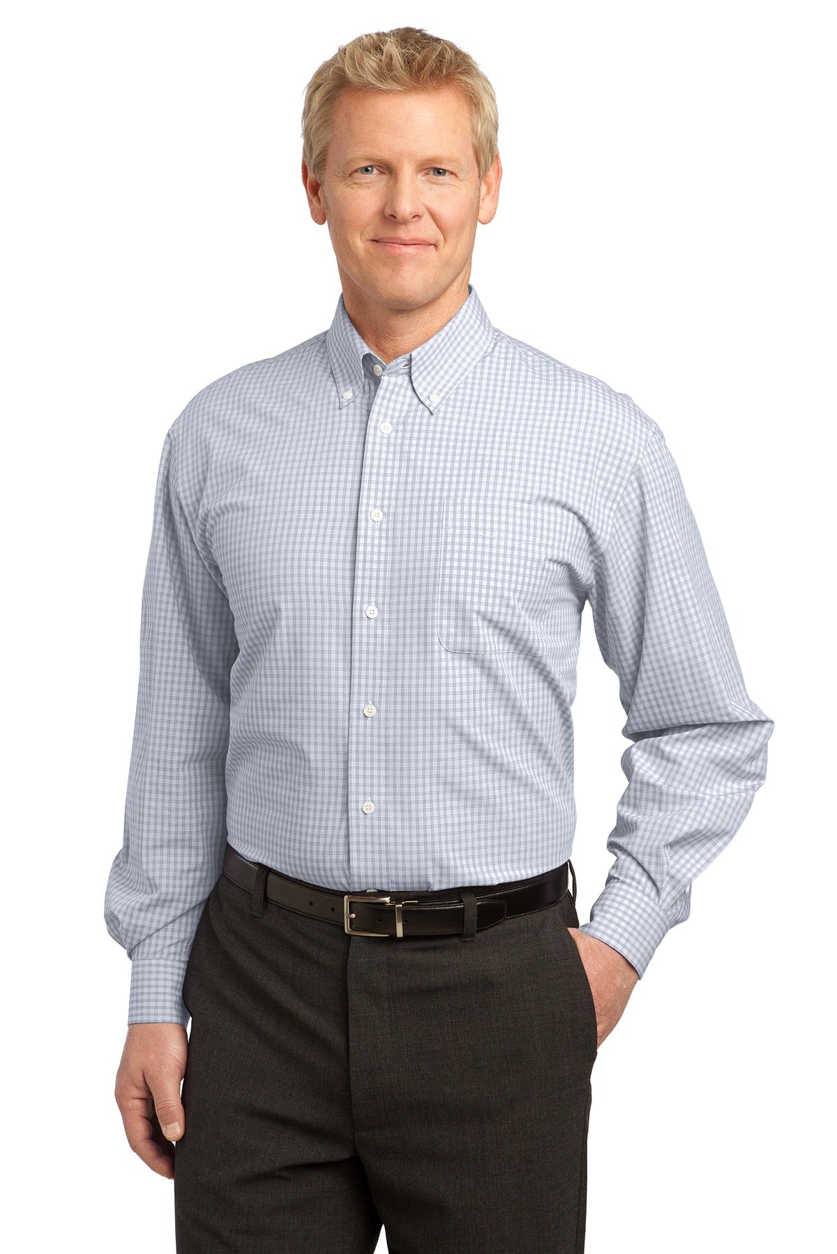 Port Authority?? Plaid Pattern Easy Care Shirt. S639