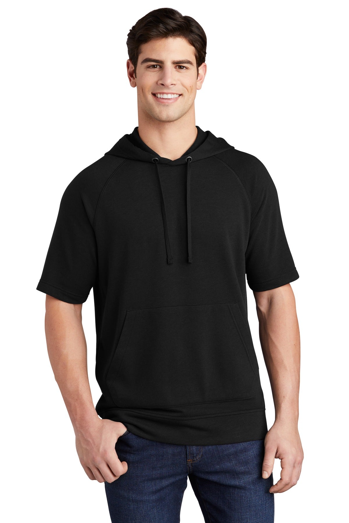 Sport-Tek ? PosiCharge ? Tri-Blend Wicking Fleece Short Sleeve Hooded Pullover ST297