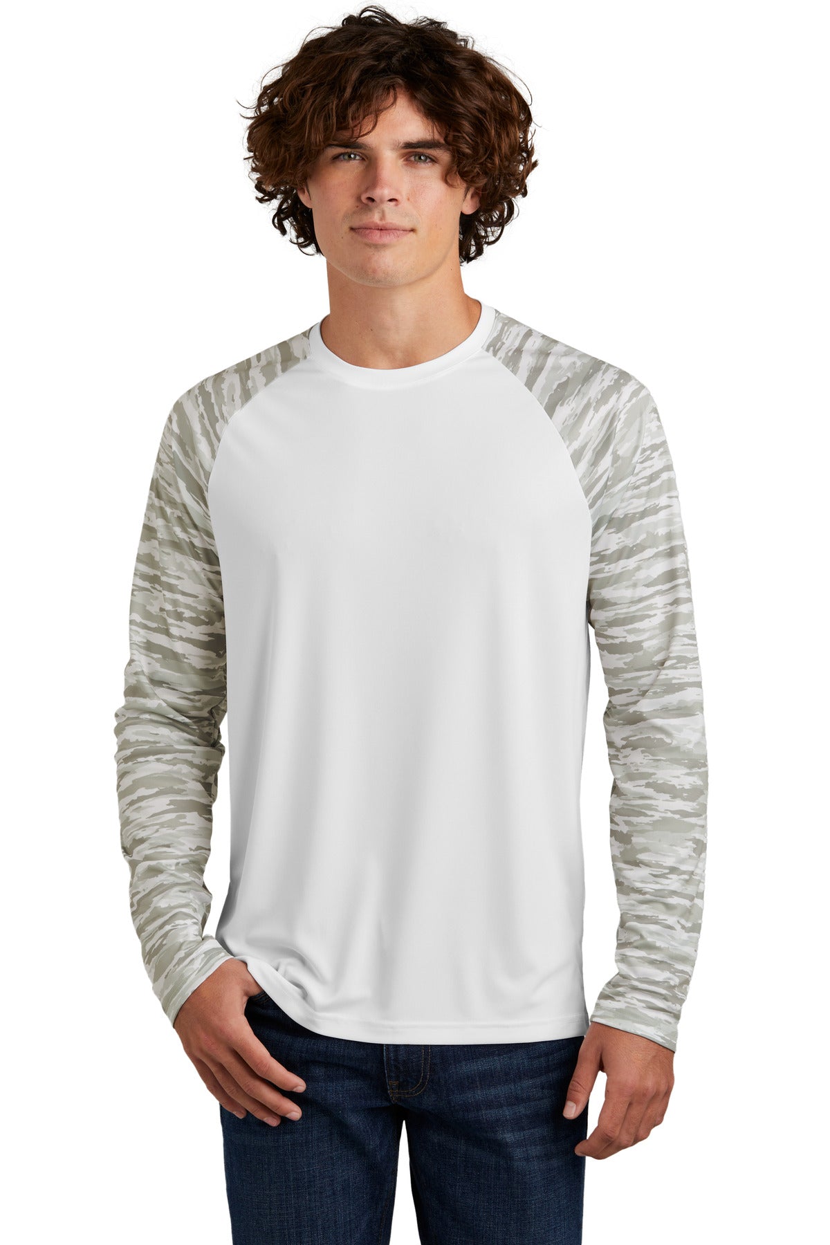 Sport-Tek?? Drift Camo Colorblock Long Sleeve Tee ST376LS