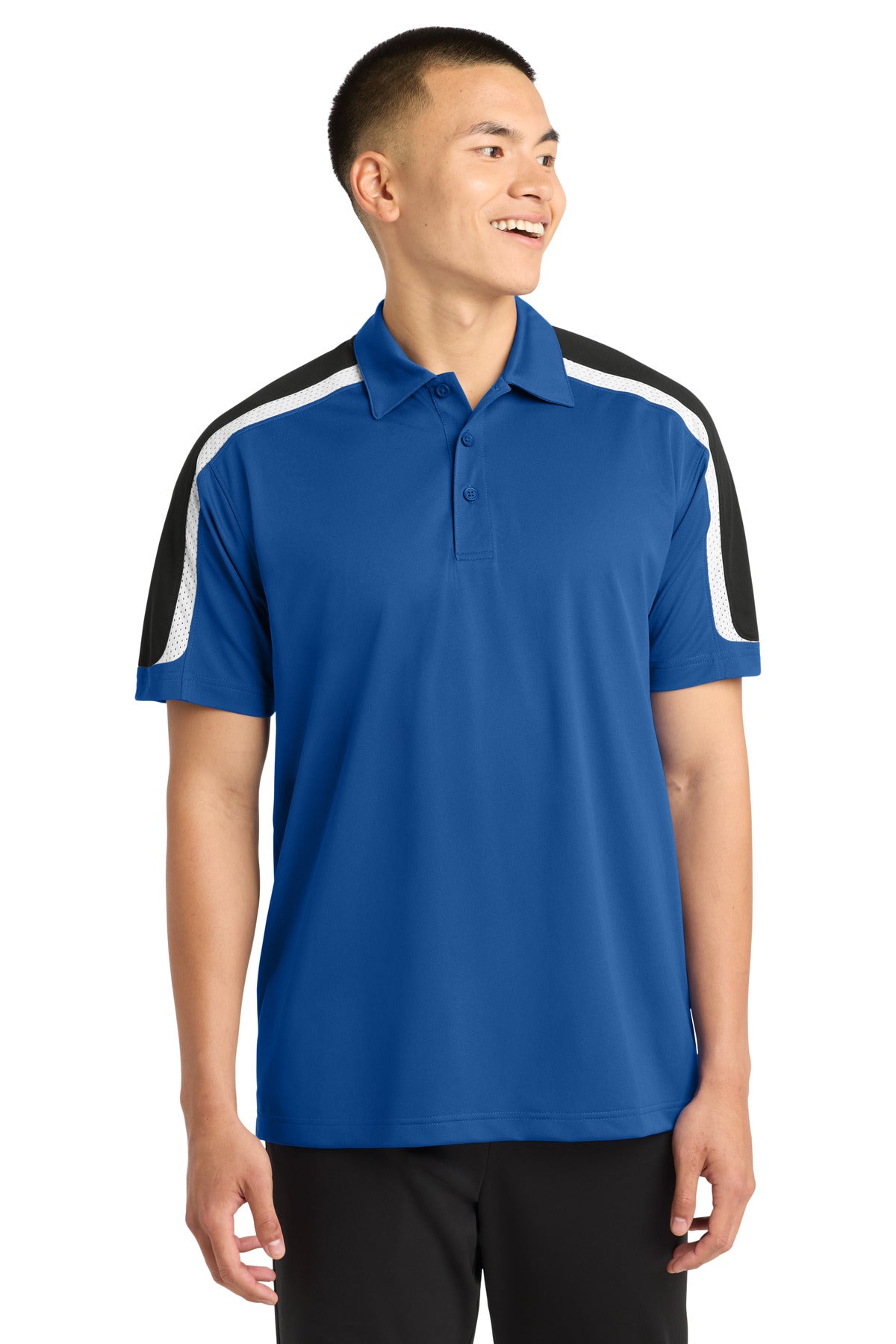 Sport-Tek?? Tricolor Shoulder Micropique Sport-Wick?? Polo. ST658
