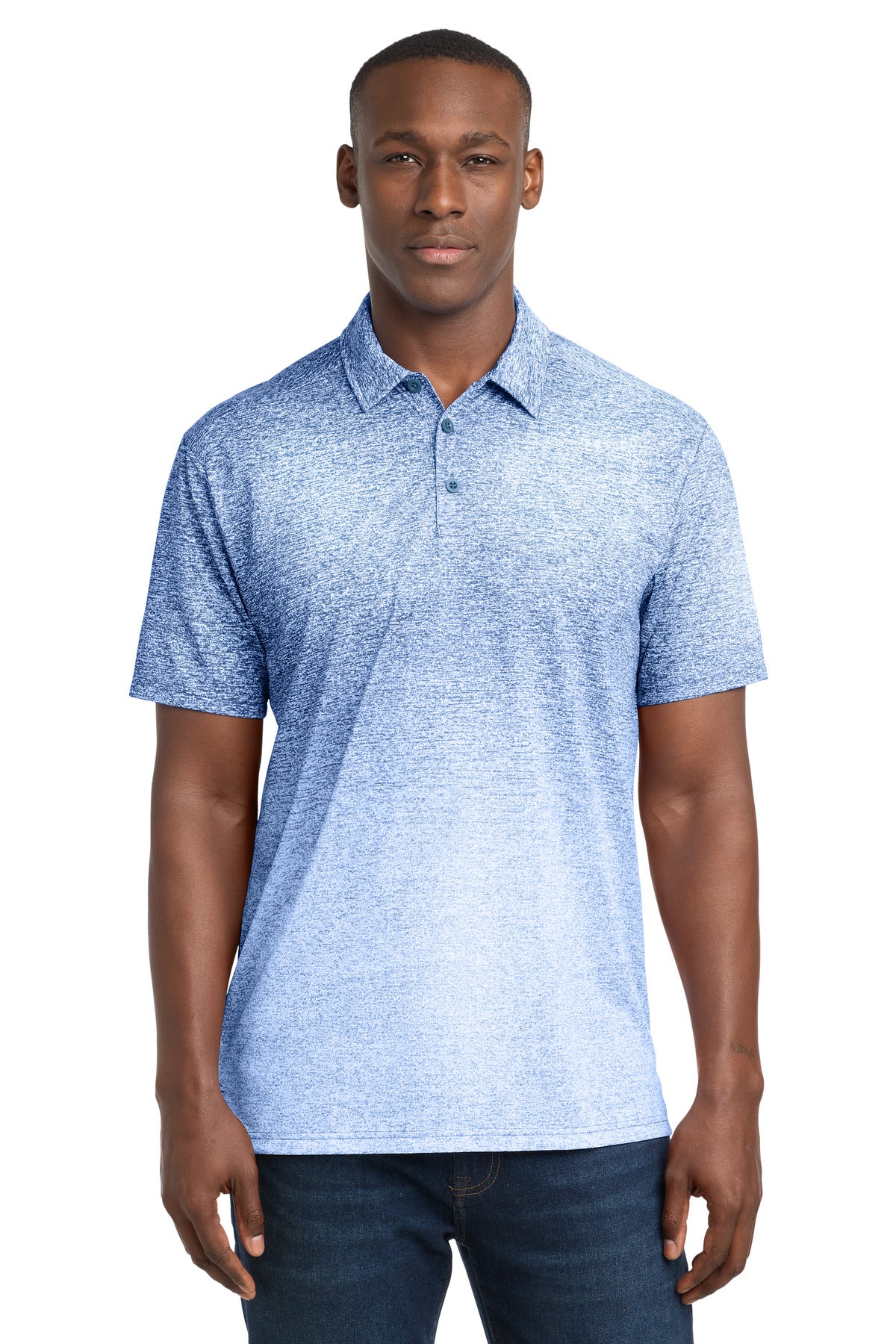Sport-Tek ?? Ombre Heather Polo. ST671
