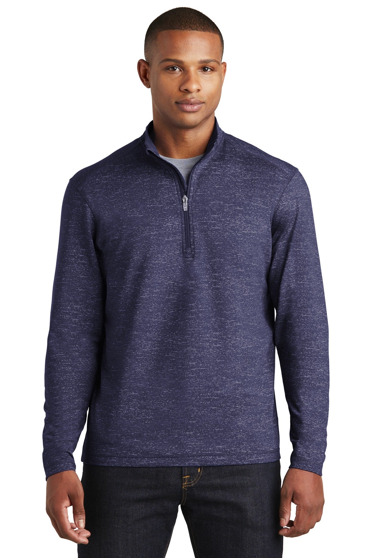 Sport-Tek ? Sport-Wick ? Stretch Reflective Heather 1/2-Zip Pullover. ST855