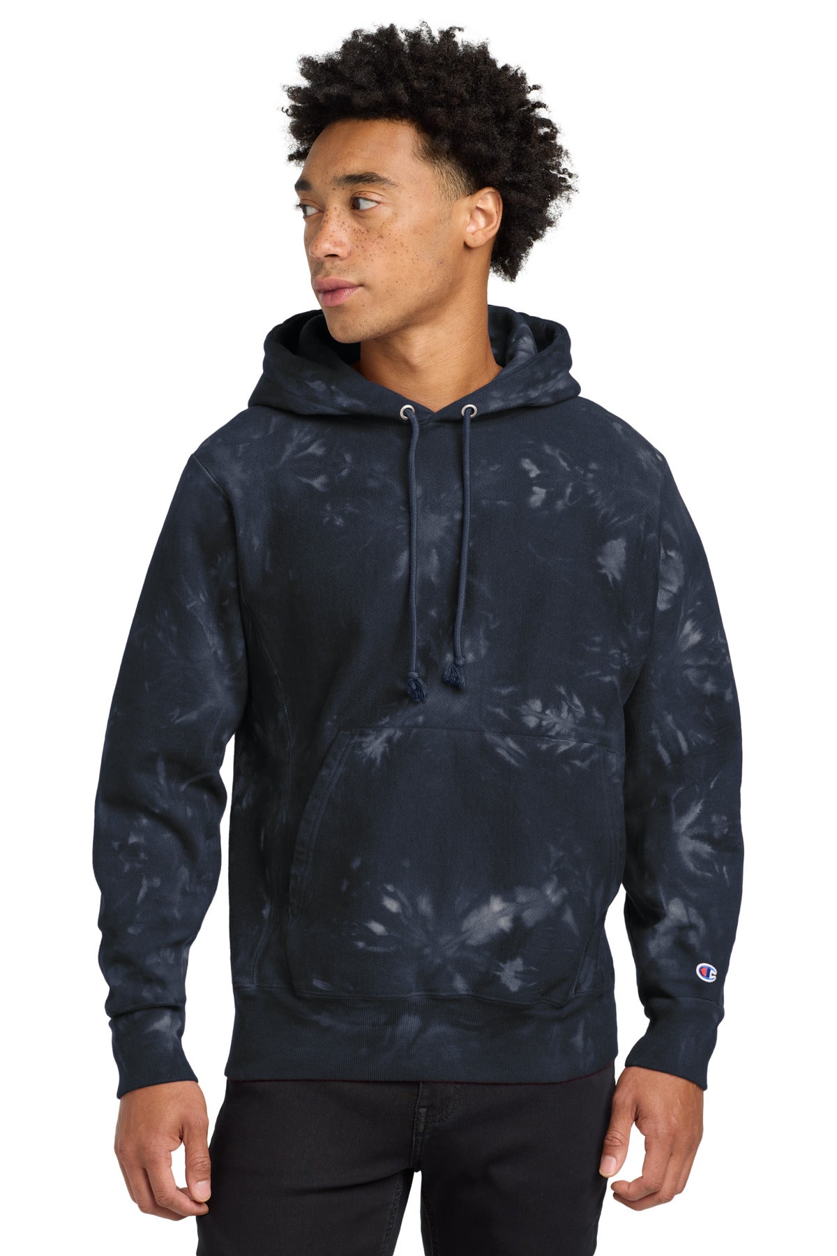 Champion ® Reverse Weave ® Scrunch-Dye Tie-Dye Hooded Sweatshirt. TDS101