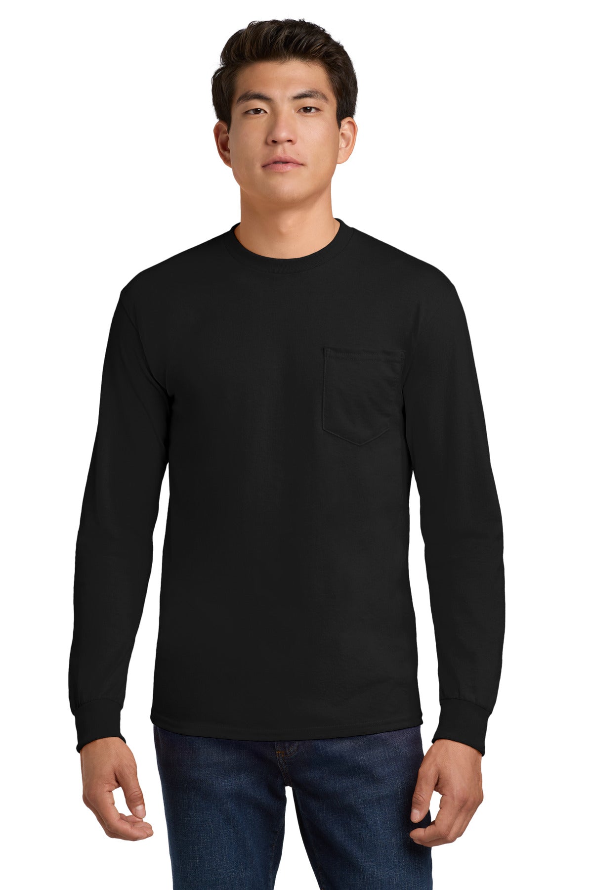 Gildan?? - Ultra Cotton?? 100% US Cotton Long Sleeve T-Shirt with Pocket.  2410