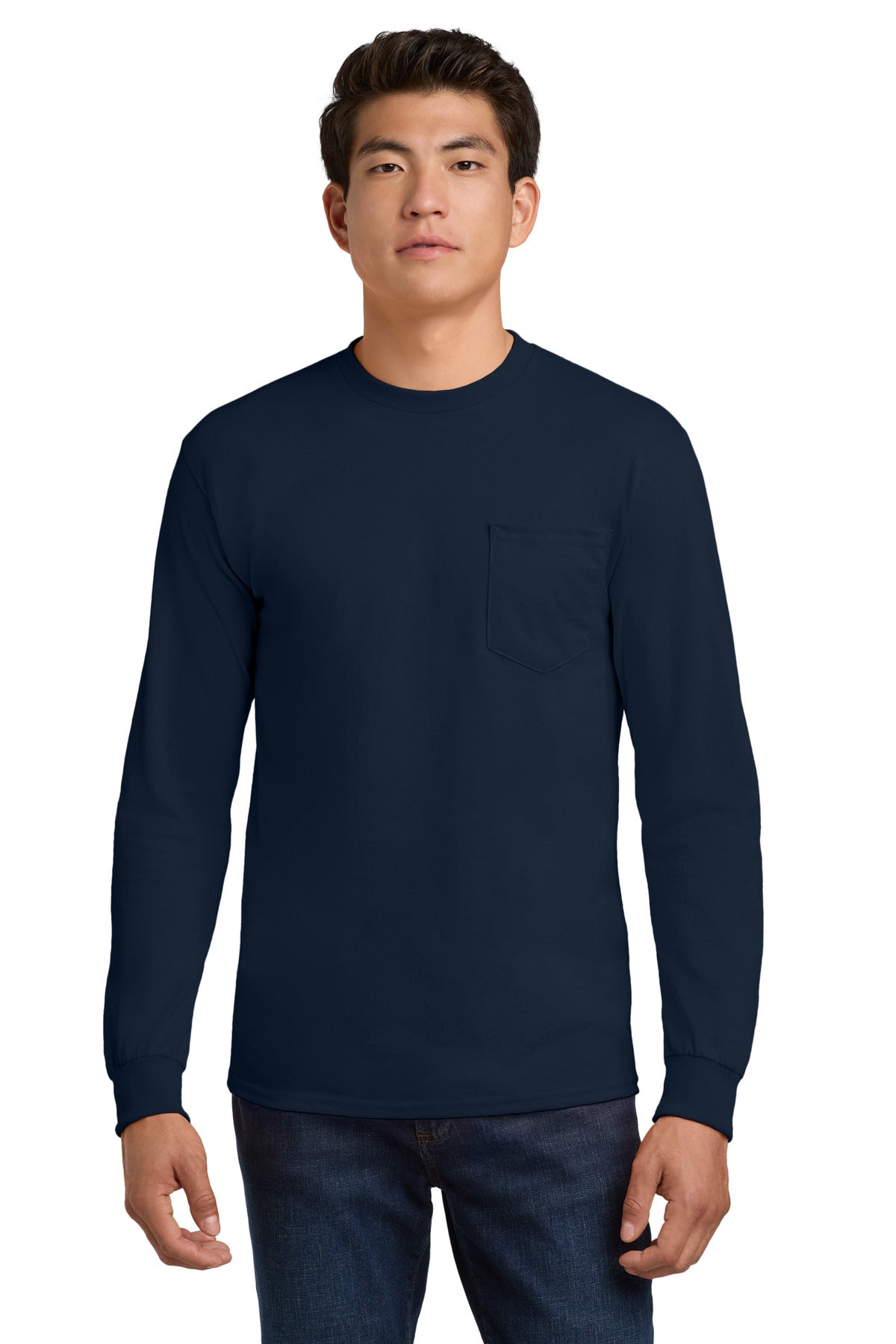 Gildan?? - Ultra Cotton?? 100% US Cotton Long Sleeve T-Shirt with Pocket.  2410
