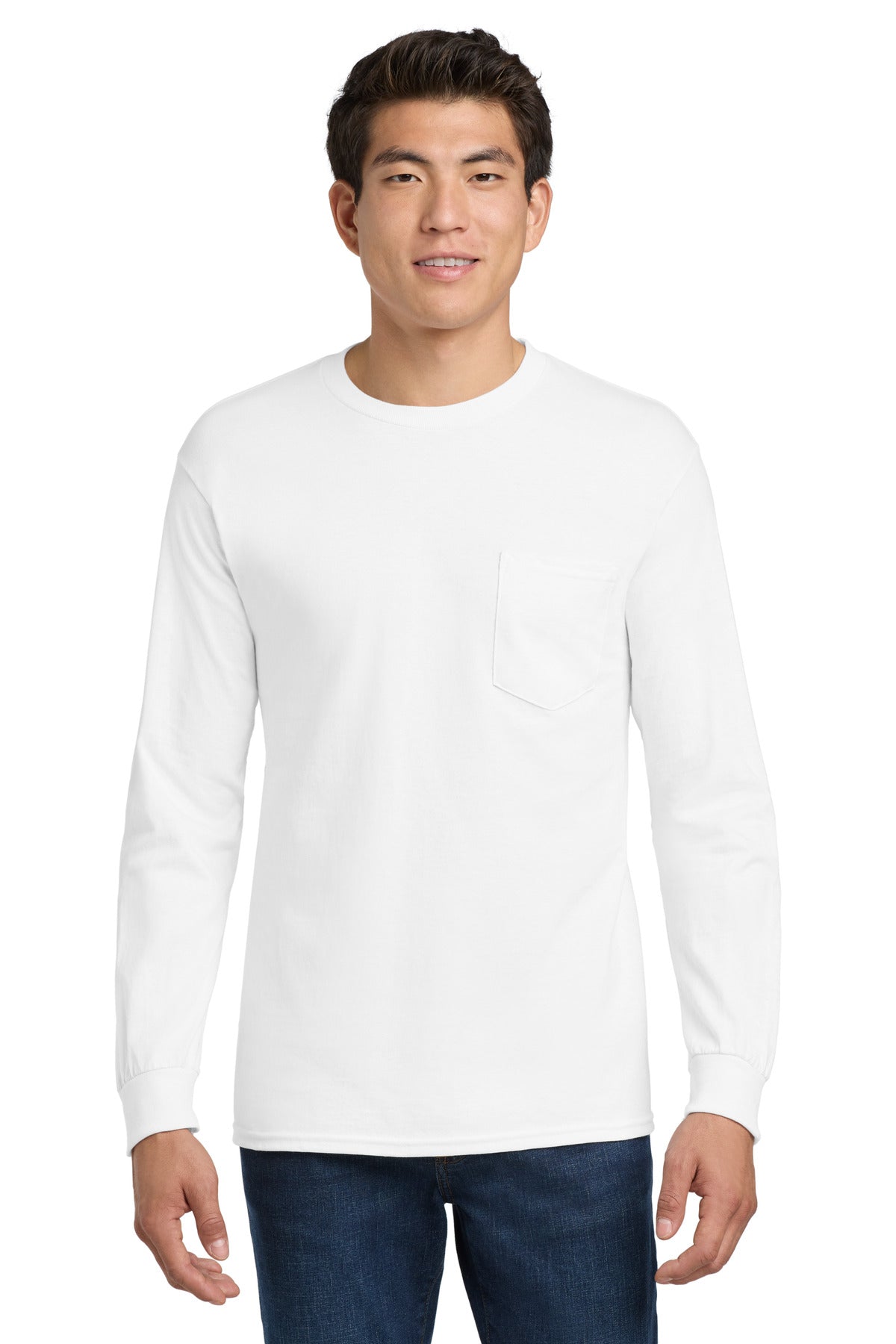 Gildan?? - Ultra Cotton?? 100% US Cotton Long Sleeve T-Shirt with Pocket.  2410