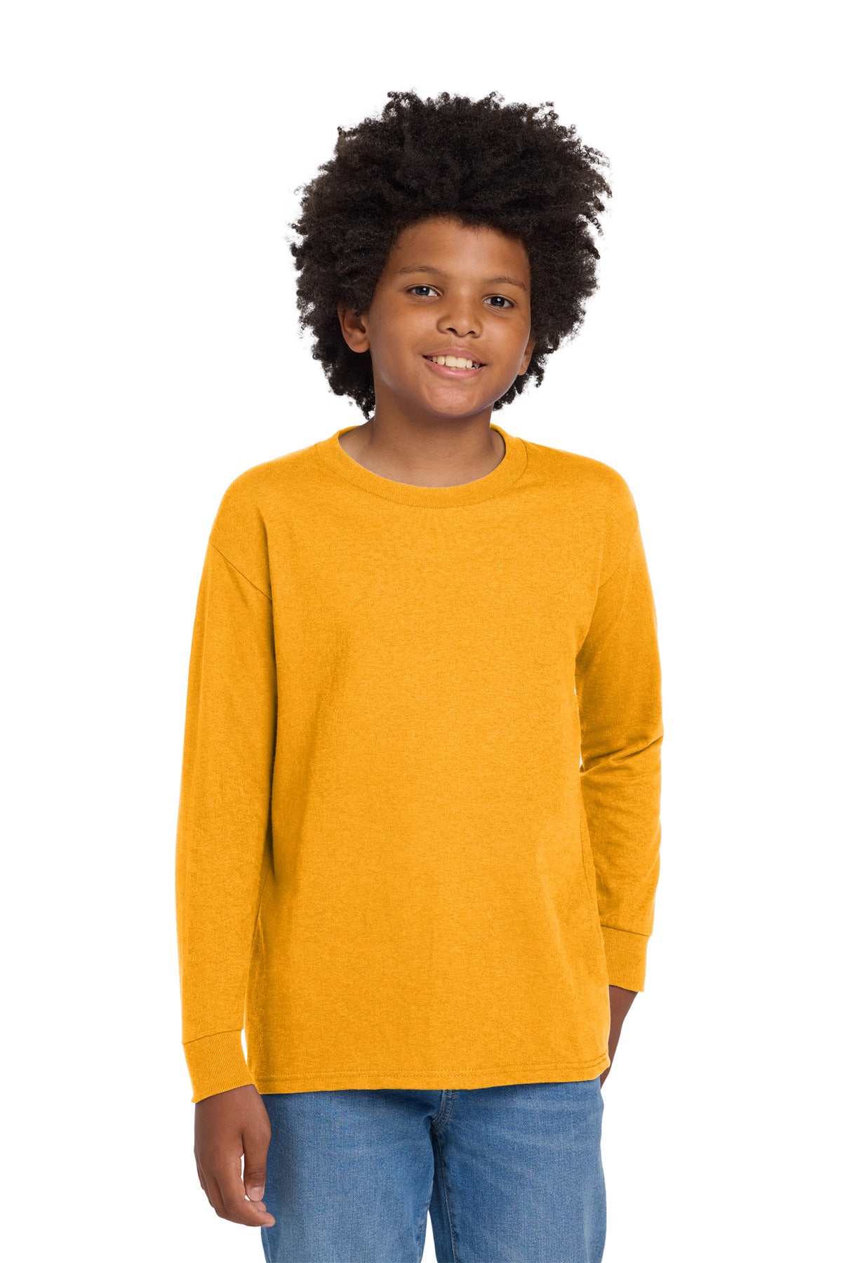 Gildan® Youth Heavy Cotton™ 100% Cotton Long Sleeve T-Shirt. 5400B