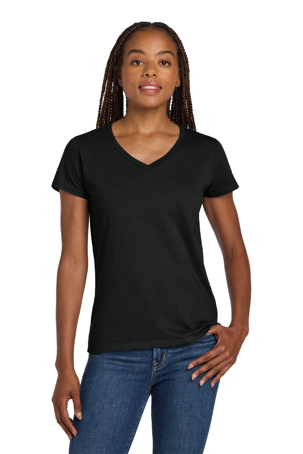 Gildan?? Women's Heavy CottonŸ?? 100% Cotton V-Neck T-Shirt. 5V00L