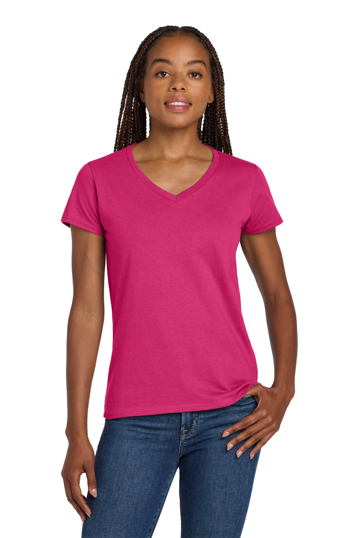 Gildan?? Women's Heavy CottonŸ?? 100% Cotton V-Neck T-Shirt. 5V00L
