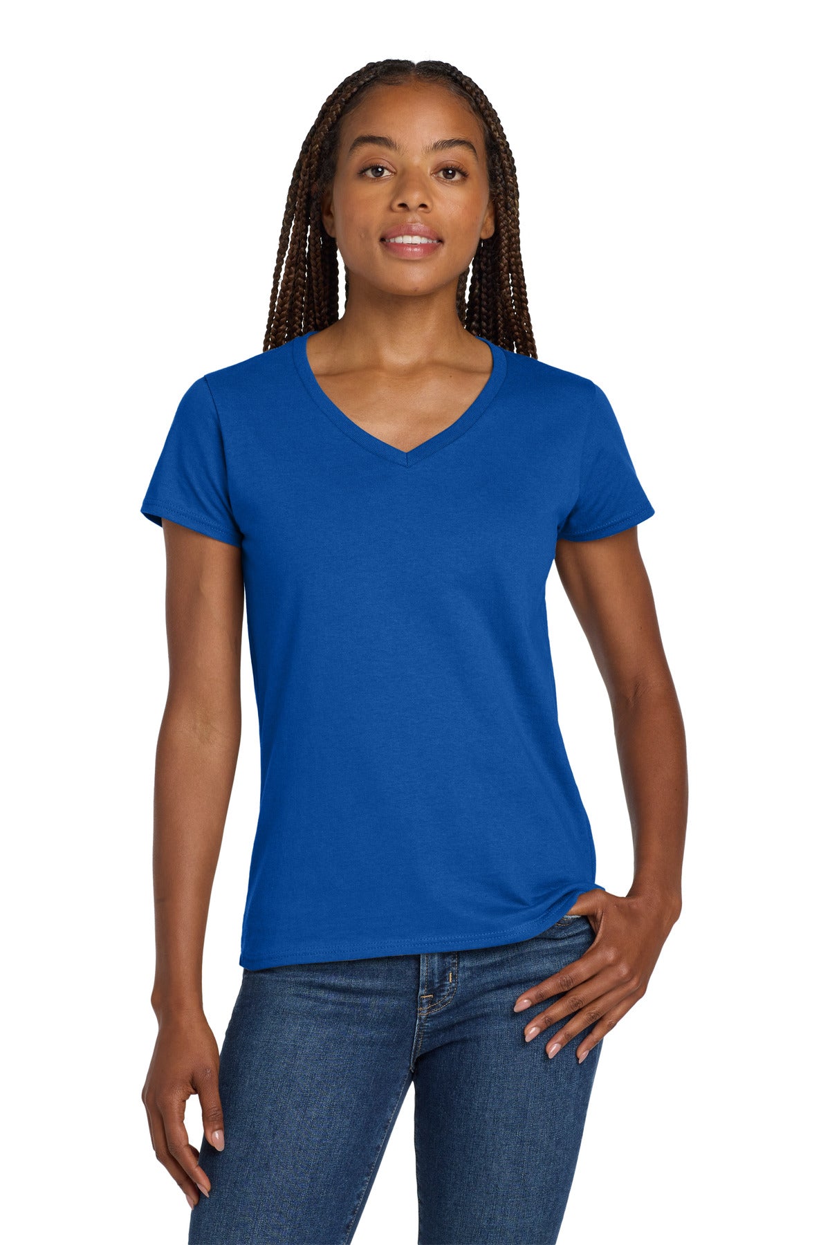 Gildan?? Women's Heavy CottonŸ?? 100% Cotton V-Neck T-Shirt. 5V00L