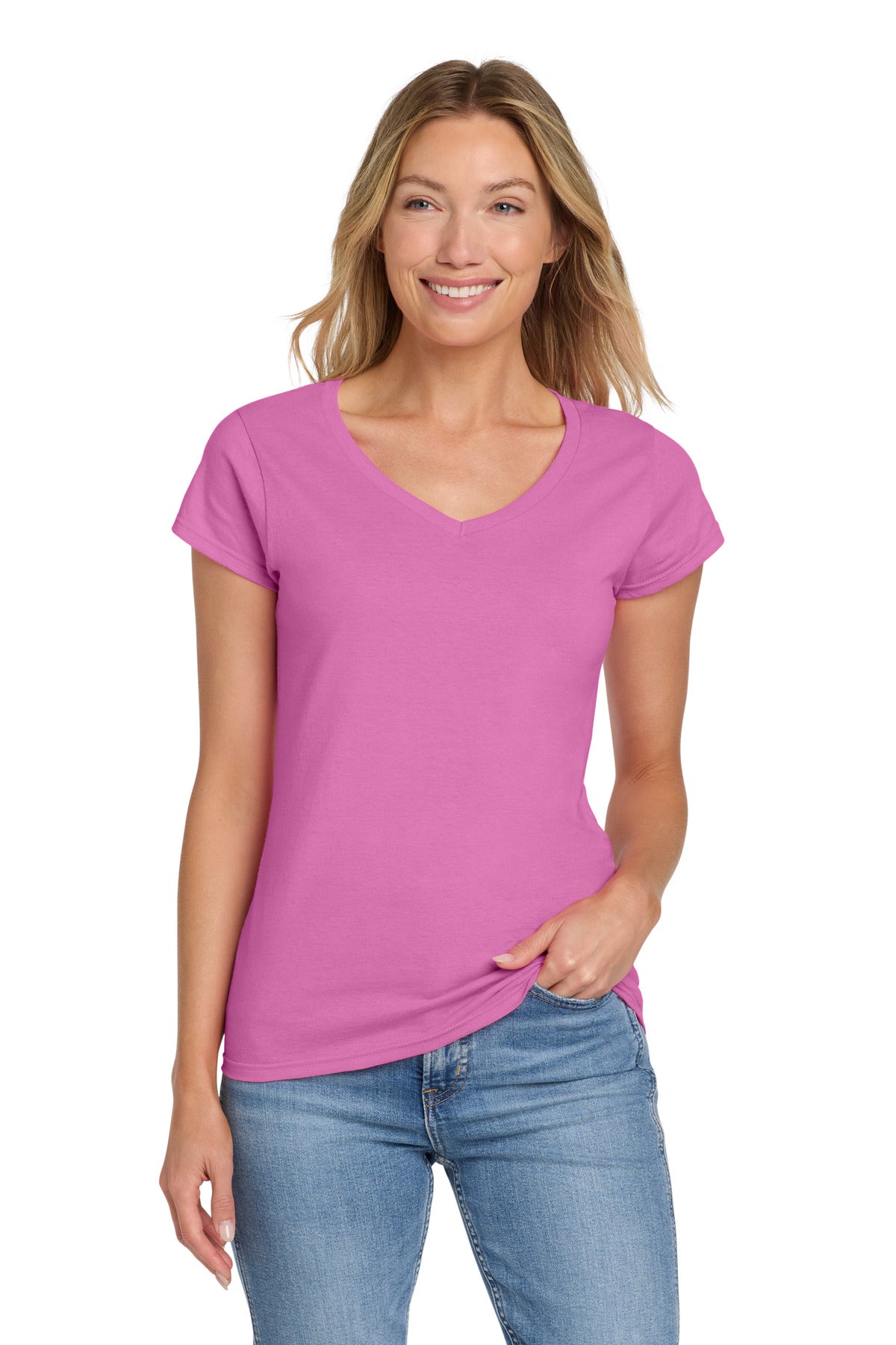 Gildan Softstyle?? Women's Fit V-Neck T-Shirt. 64V00L