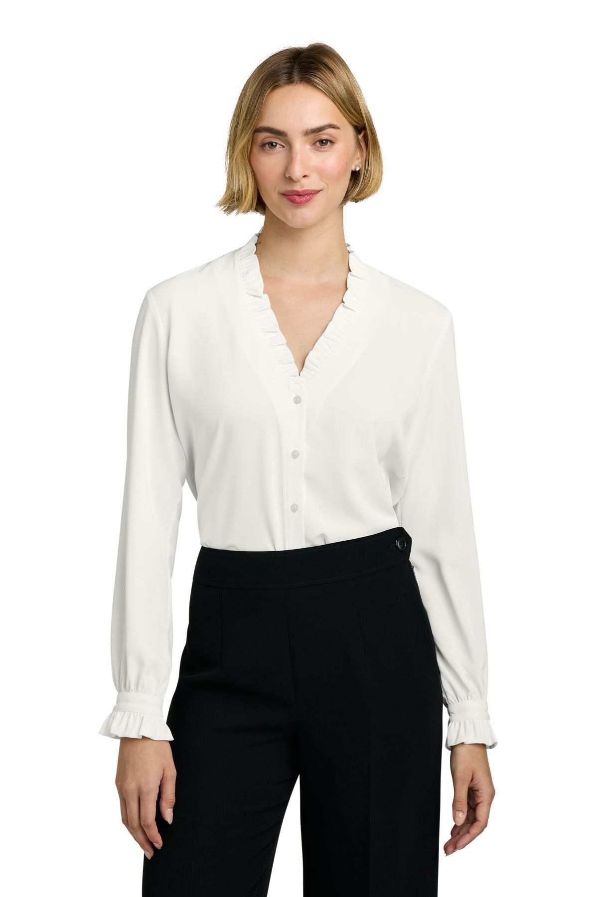 Brooks Brothers?? Women's Long Sleeve Ruffle Collar Blouse BB18011