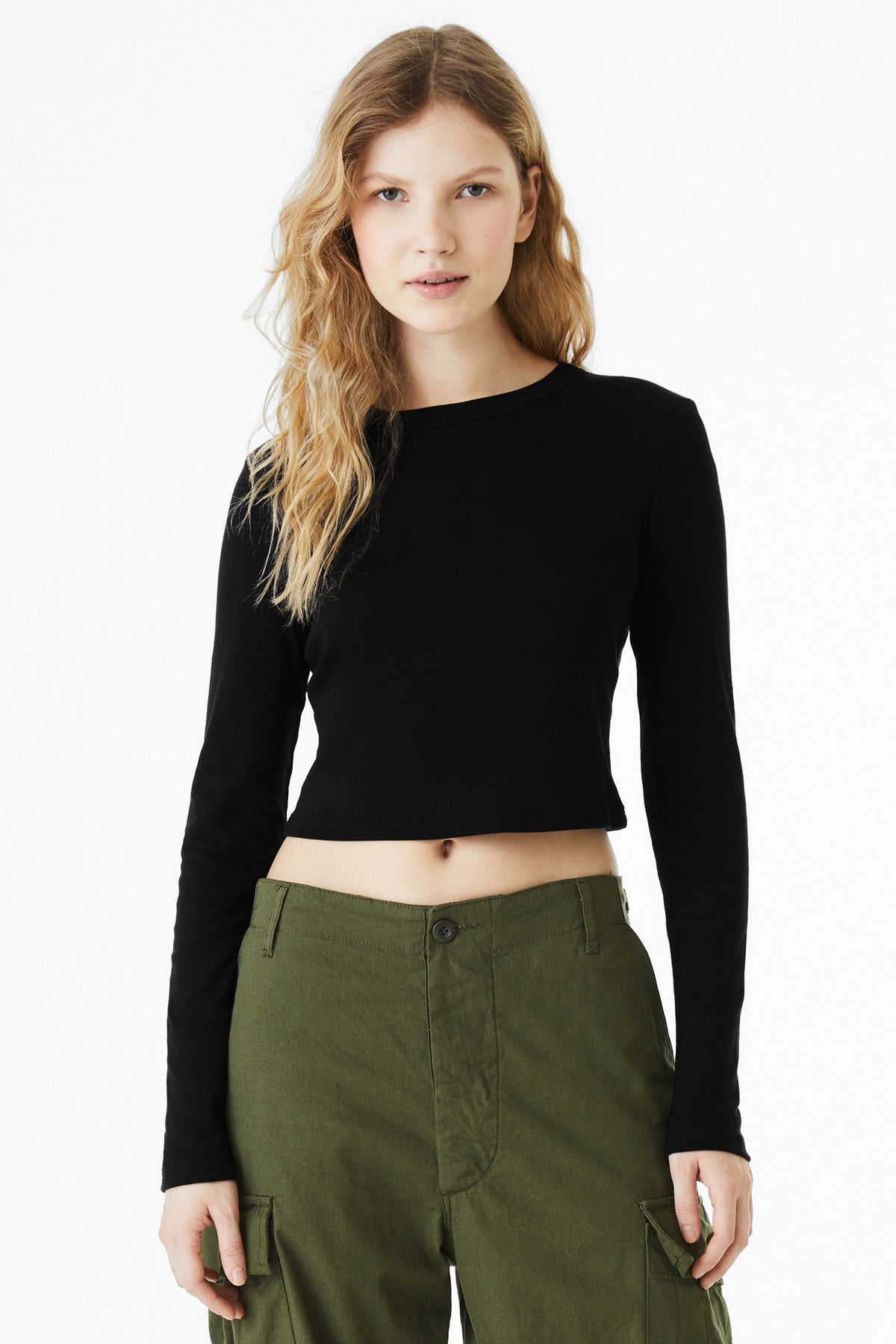 BELLA+CANVAS?? Women's Micro Rib Long Sleeve Baby Tee BC1501