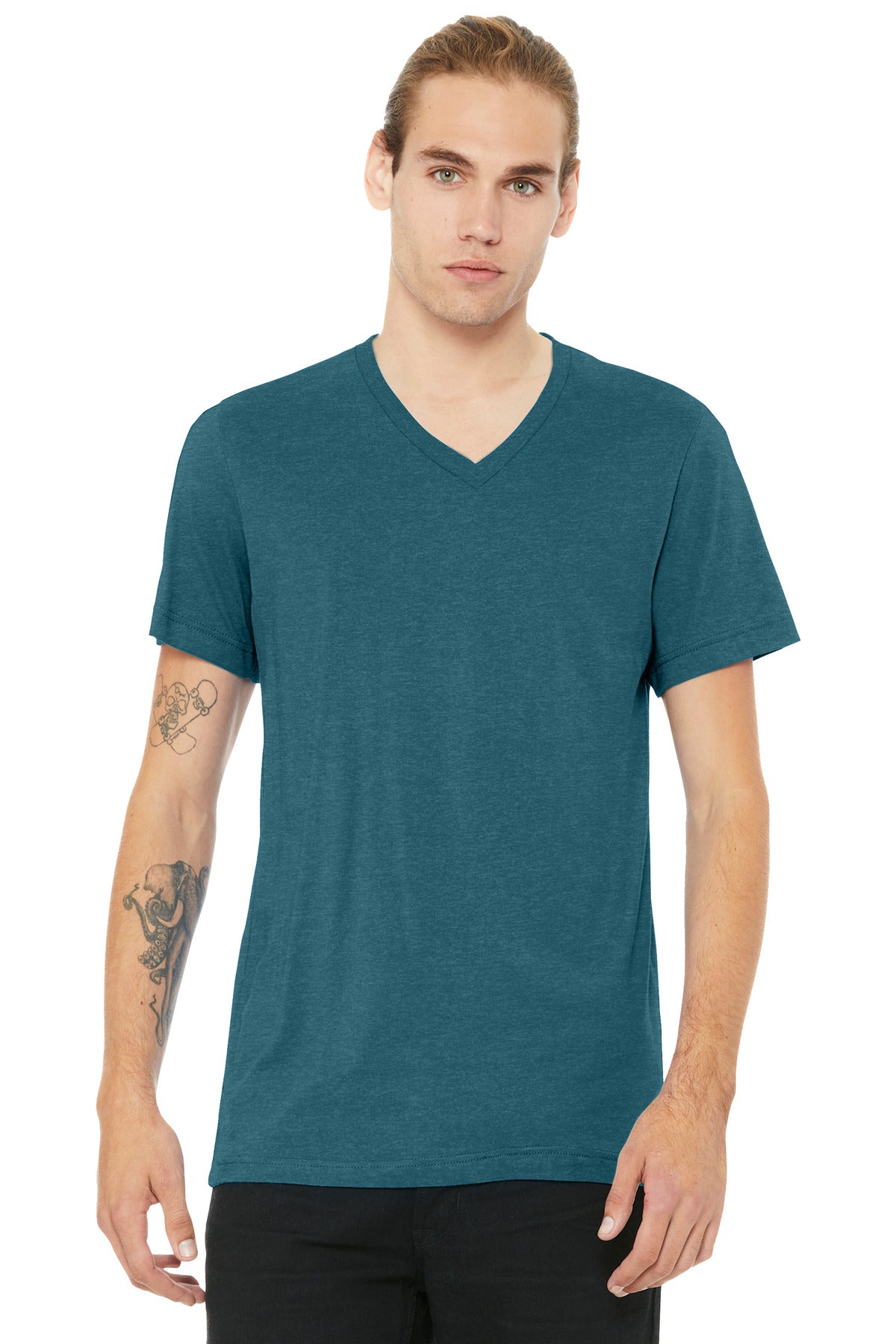 BELLA+CANVAS?? Unisex Heather CVC V-Neck Tee BC3005CVC