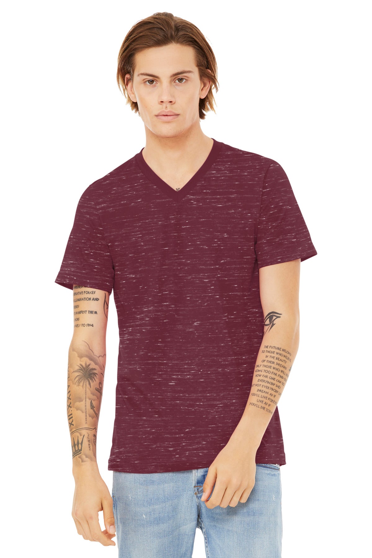 BELLA+CANVAS?? Unisex Textured Jersey V-Neck Tee BC3655