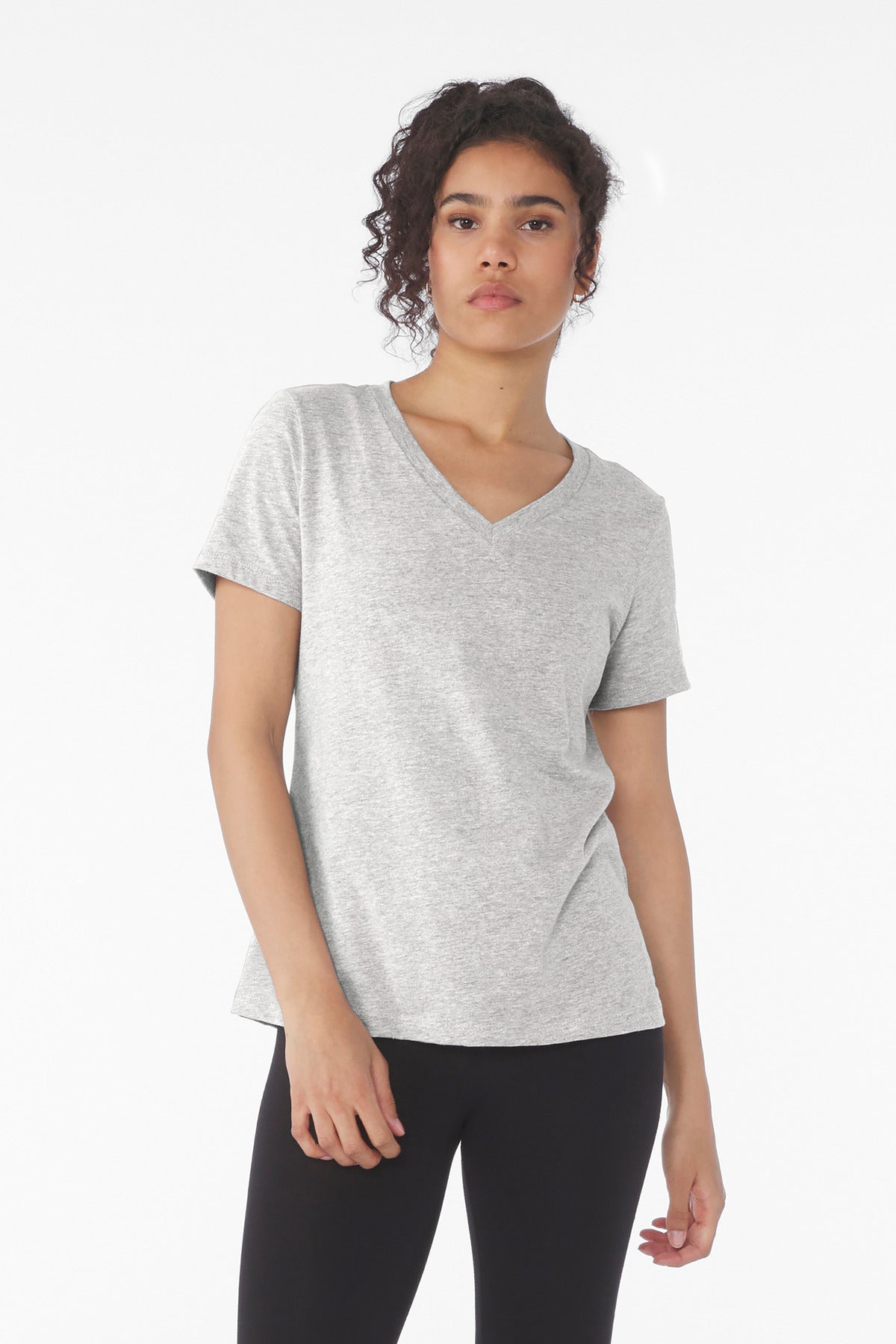 BELLA+CANVAS?? Women's Relaxed Heather CVC V-Neck Tee BC6405CVC