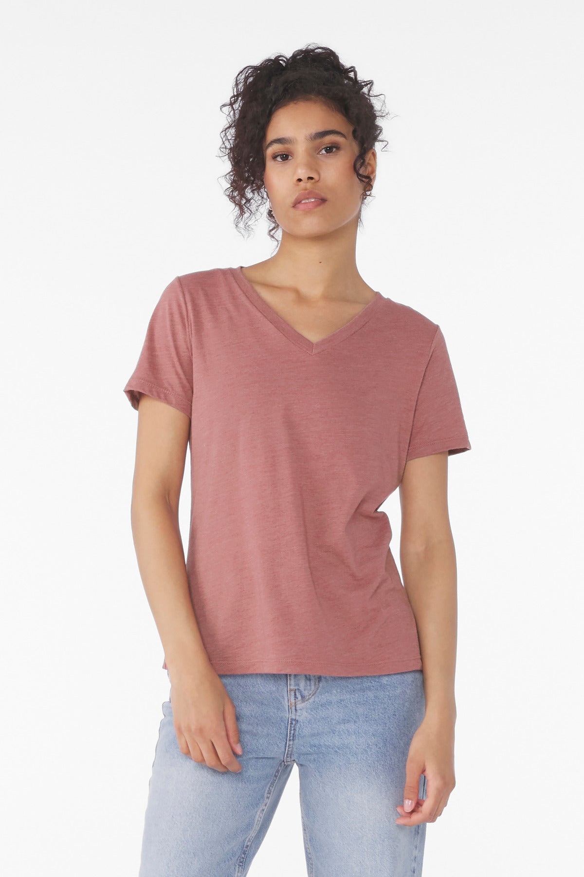 BELLA+CANVAS?? Women's Relaxed Heather CVC V-Neck Tee BC6405CVC