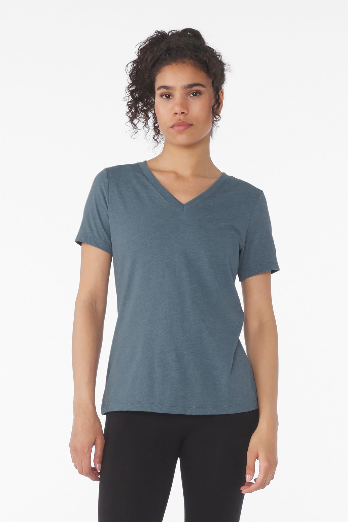 BELLA+CANVAS?? Women's Relaxed Heather CVC V-Neck Tee BC6405CVC