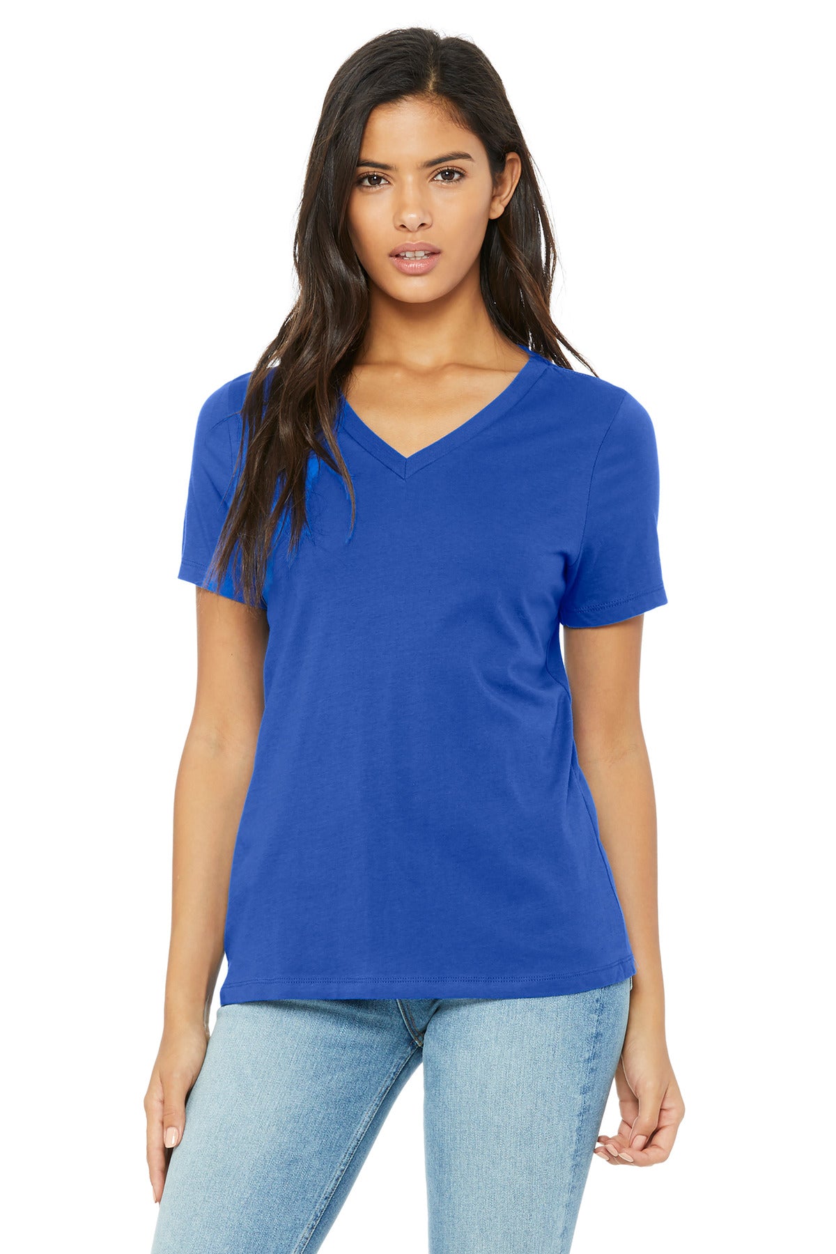 BELLA+CANVAS ?? Women's Relaxed Jersey Short Sleeve V-Neck Tee. BC6405