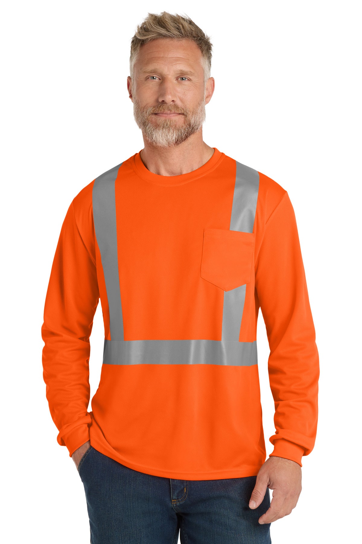 CornerStone ?? ANSI 107 Class 2 Mesh Long Sleeve Tee. CS201