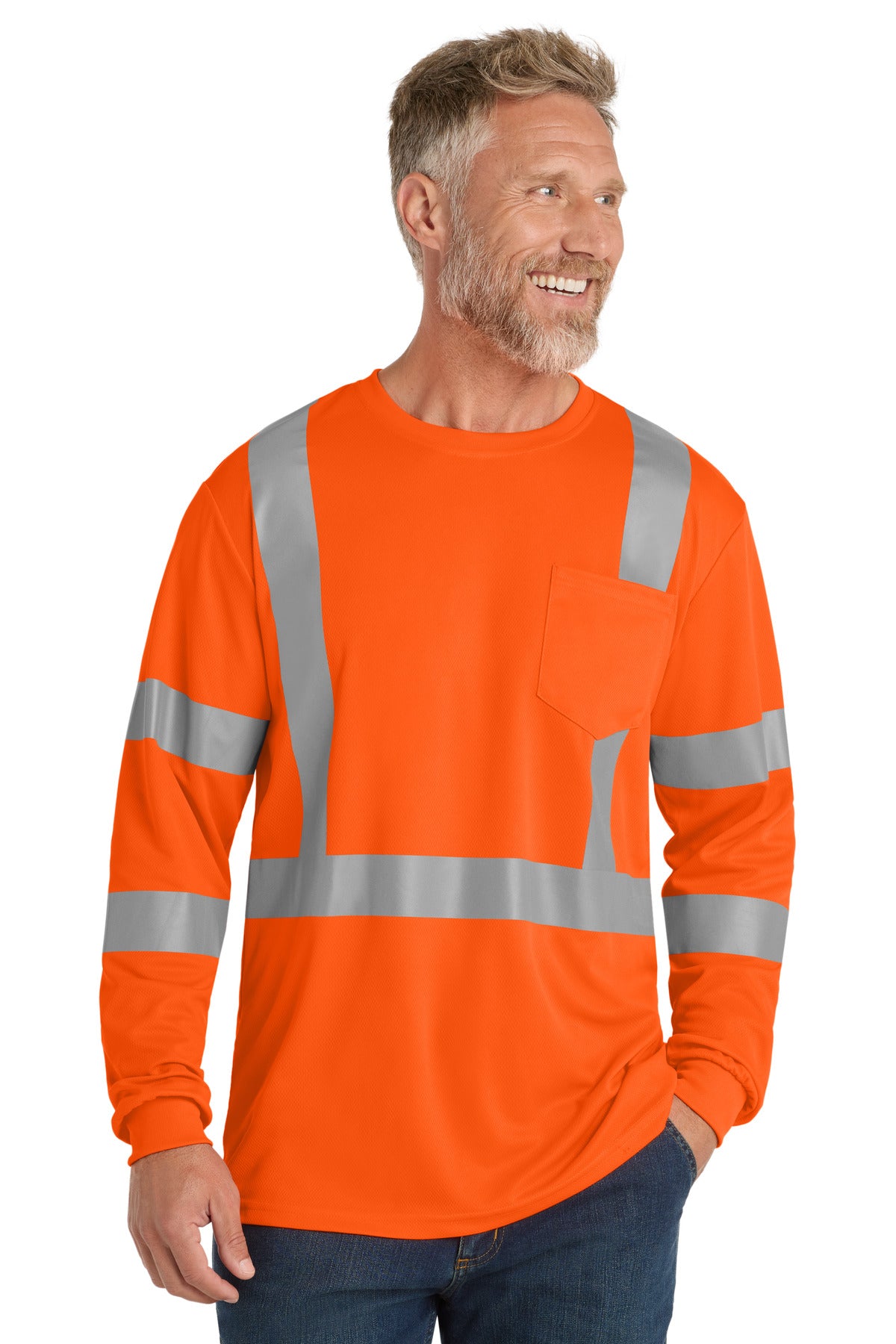CornerStone ?? ANSI 107 Class 3 Mesh Long Sleeve Tee. CS203
