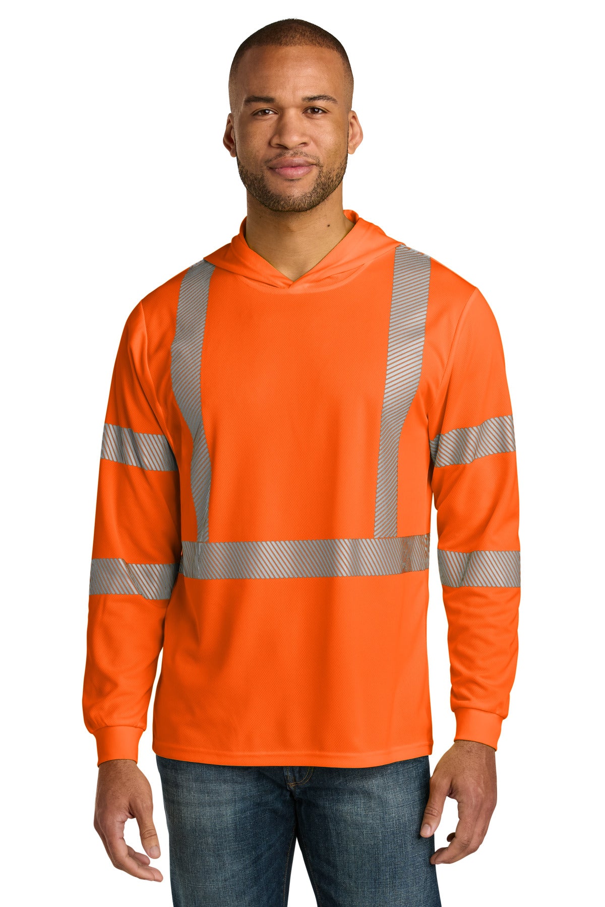 CornerStone?? ANSI 107 Class 3 Long Sleeve Segmented Tape Hooded Tee CS208