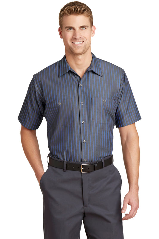 Red Kap?? Short Sleeve Striped Industrial Work Shirt.  CS20