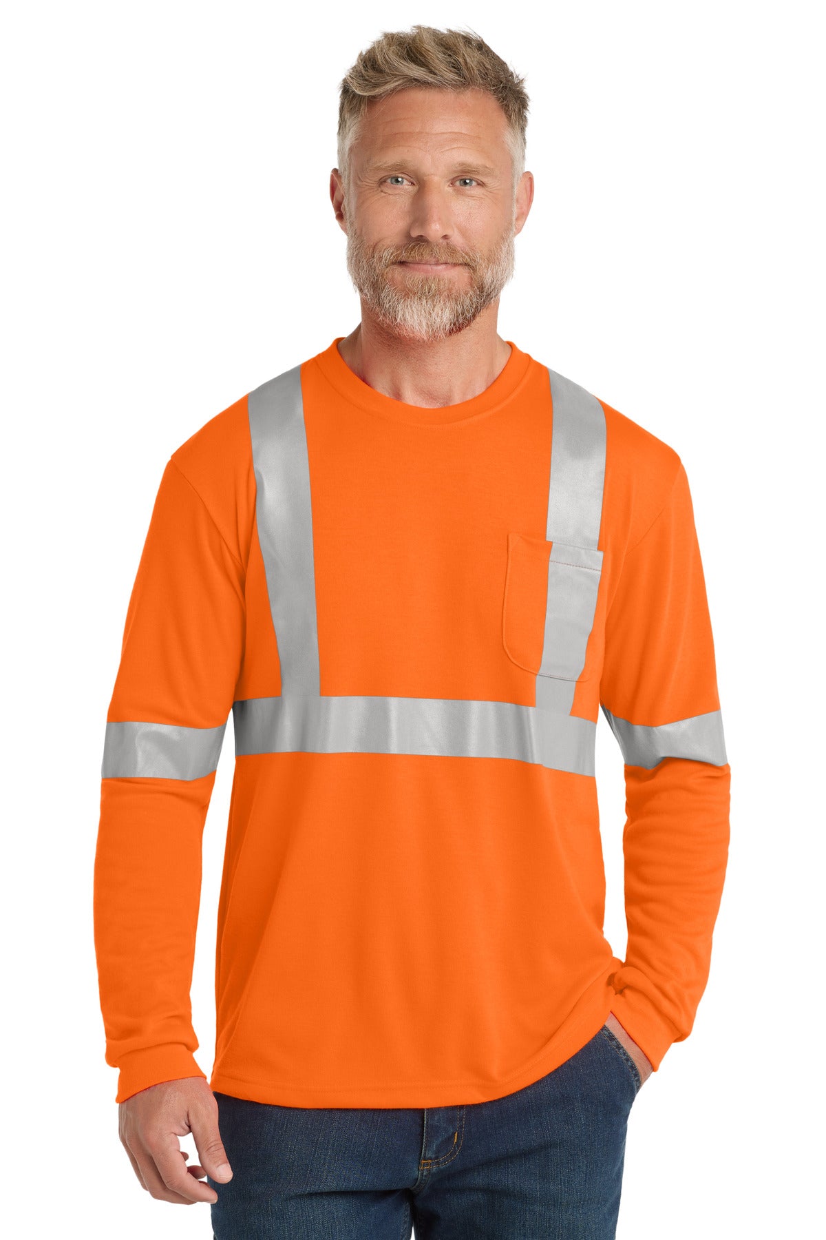 CornerStone?? ANSI 107 Class 2 Long Sleeve Safety T-Shirt. CS401LS