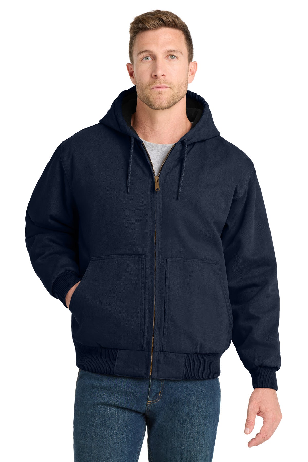 CornerStone?? Washed Duck Cloth Insulated Hooded Work Jacket. CSJ41