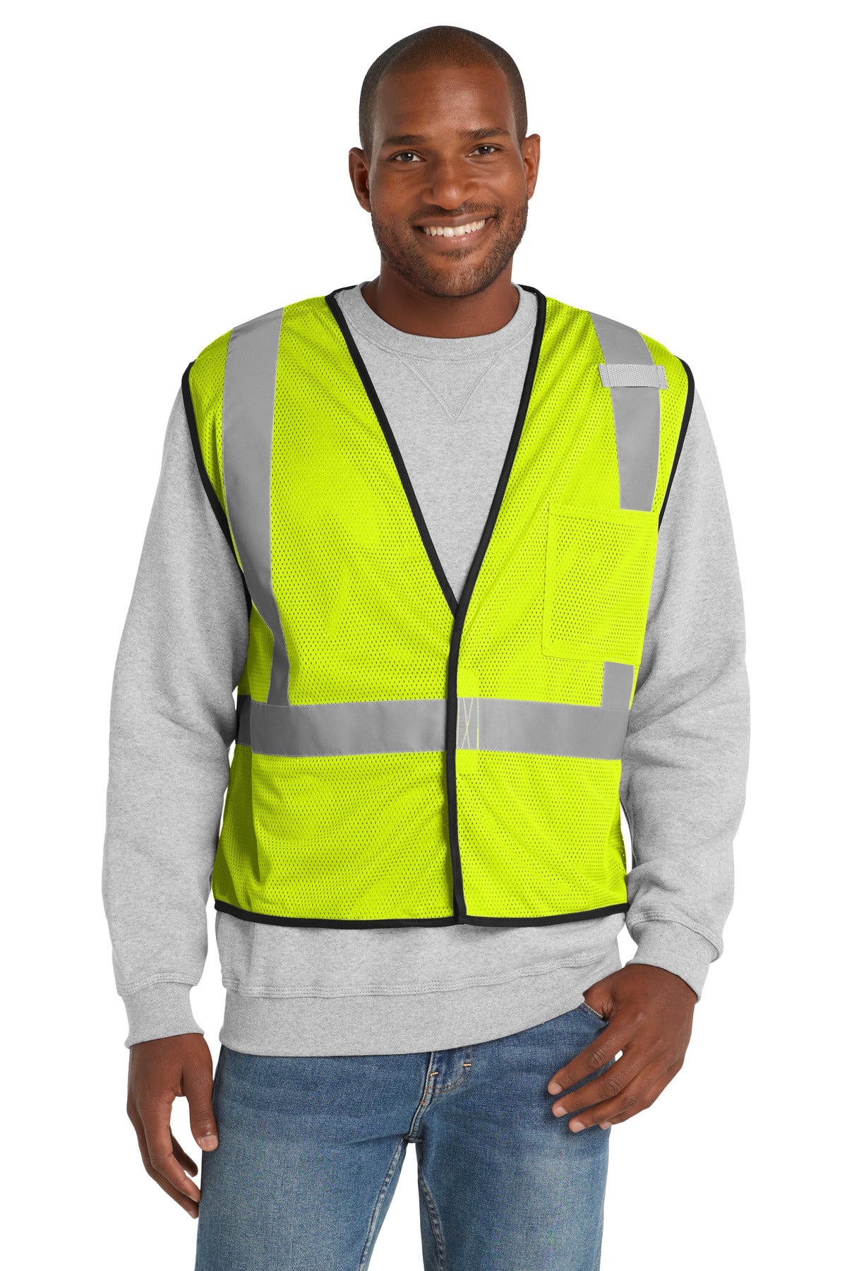 CornerStone ?? ANSI 107 Class 2 Economy Mesh One-Pocket Vest. CSV100