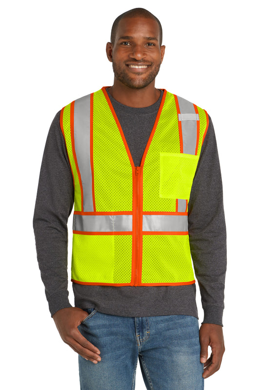 CornerStone ?? ANSI 107 Class 2 Mesh Zippered Two-Tone Vest. CSV103