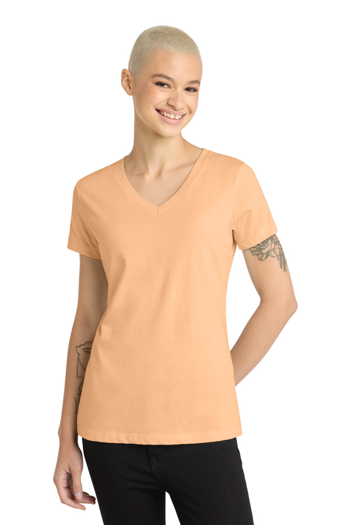 District?? - Women's Perfect Weight?? V-Neck Tee. DM1170L
