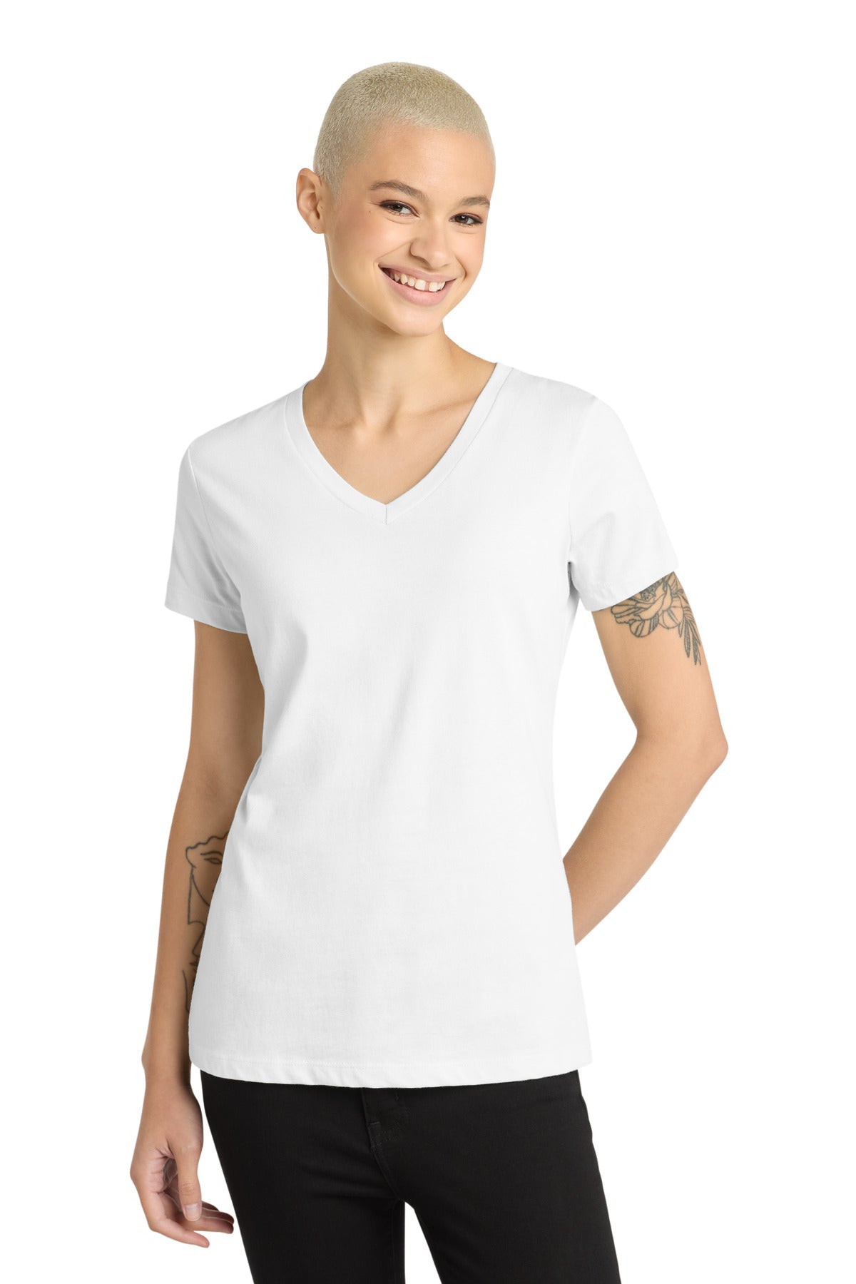 District?? - Women's Perfect Weight?? V-Neck Tee. DM1170L