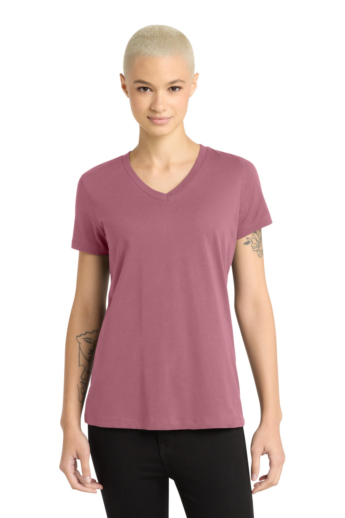 District® - Women's Perfect Weight® V-Neck Tee. DM1170L