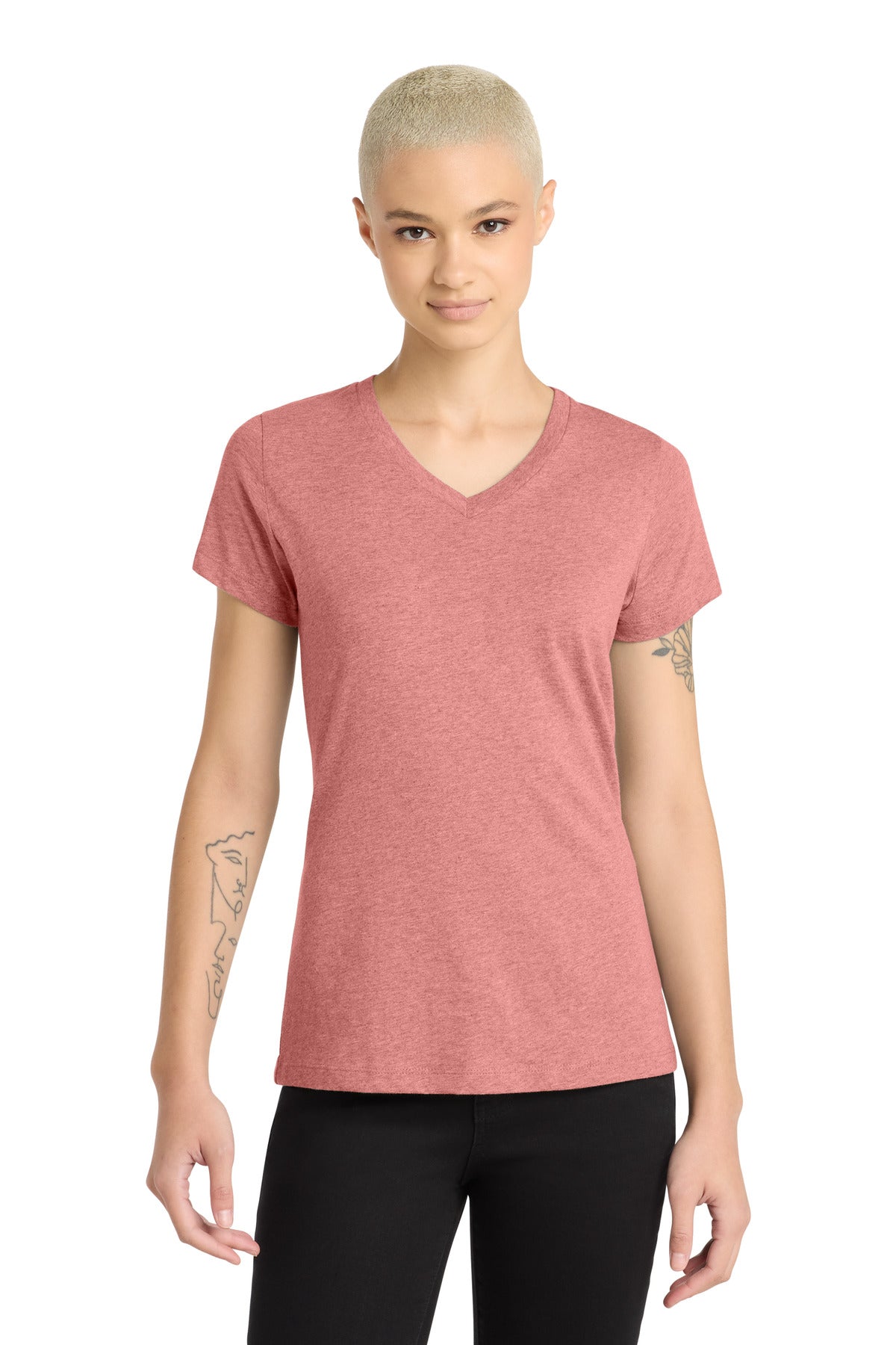 District® Women's Perfect Blend® CVC V-Neck Tee. DM1190L