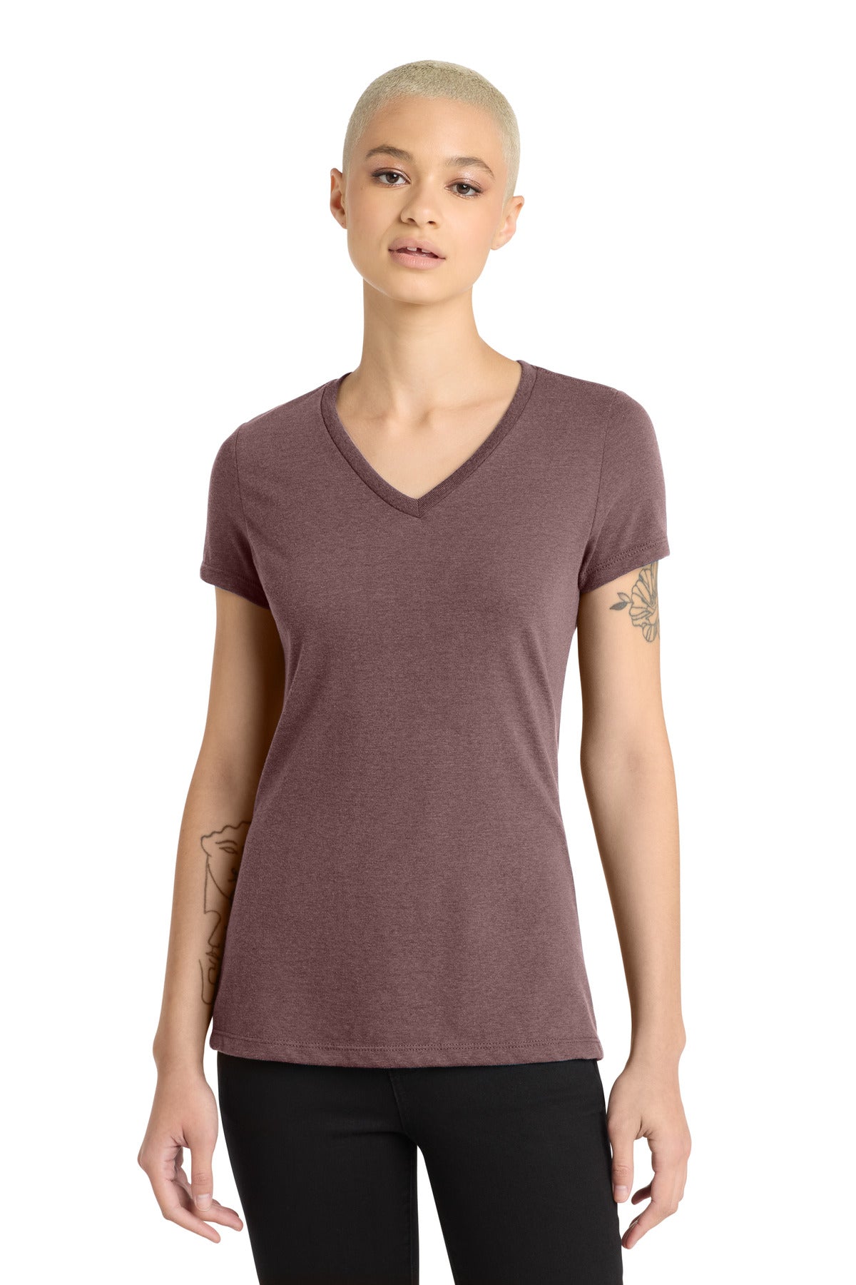 District® Women's Perfect Blend® CVC V-Neck Tee. DM1190L