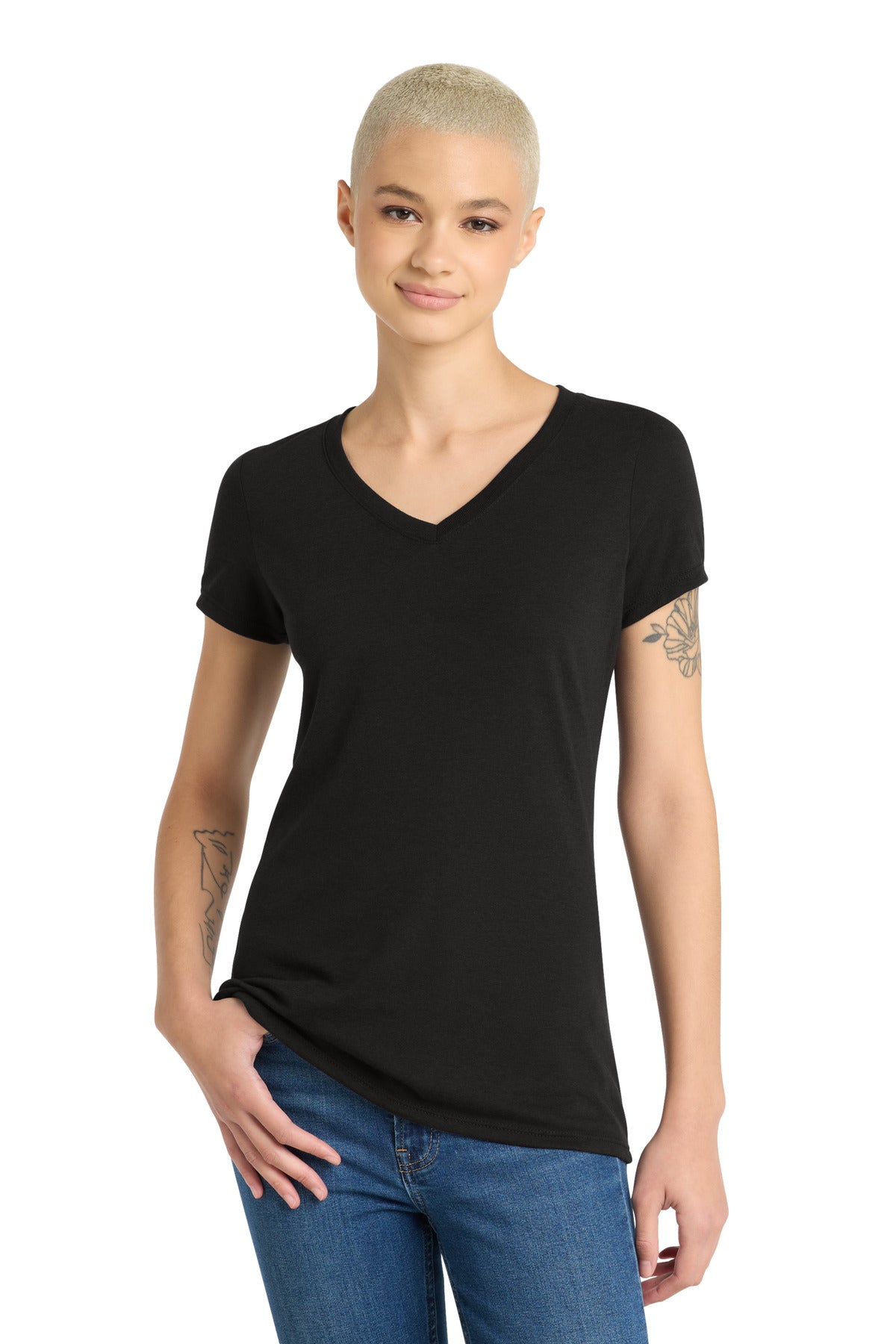 District?? Women's Perfect Tri?? V-Neck Tee. DM1350L