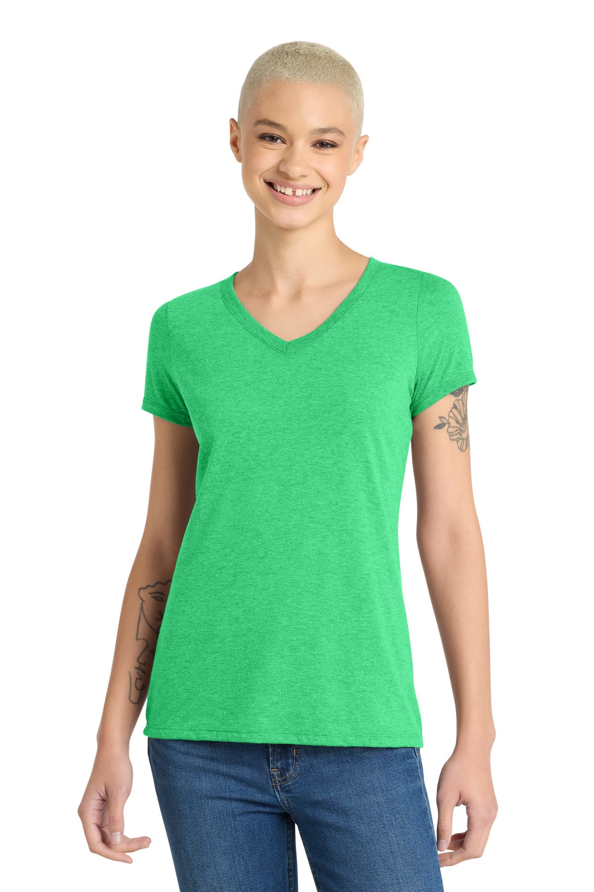 District?? Women's Perfect Tri?? V-Neck Tee. DM1350L