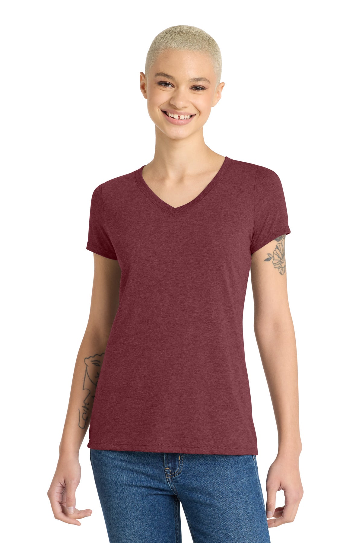 District?? Women's Perfect Tri?? V-Neck Tee. DM1350L