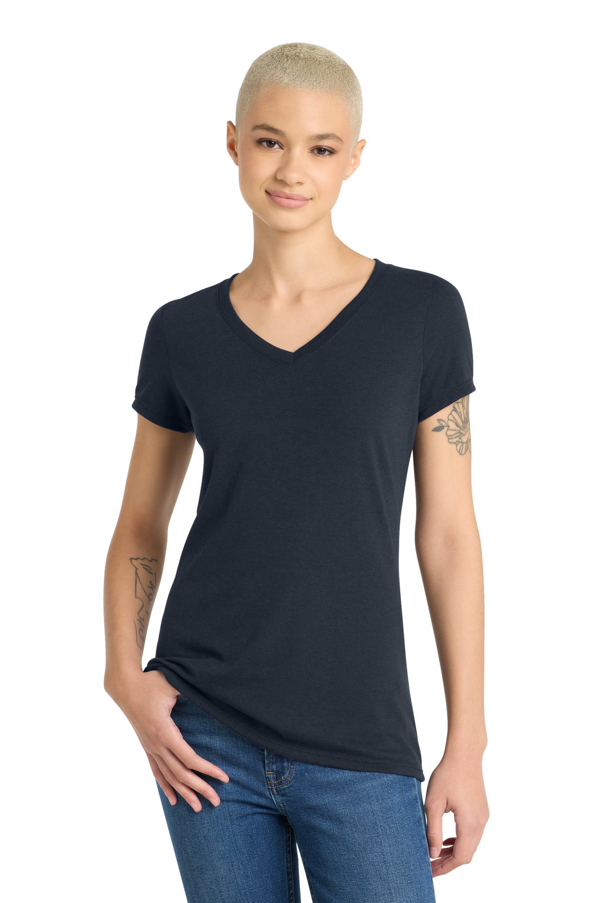 District?? Women's Perfect Tri?? V-Neck Tee. DM1350L
