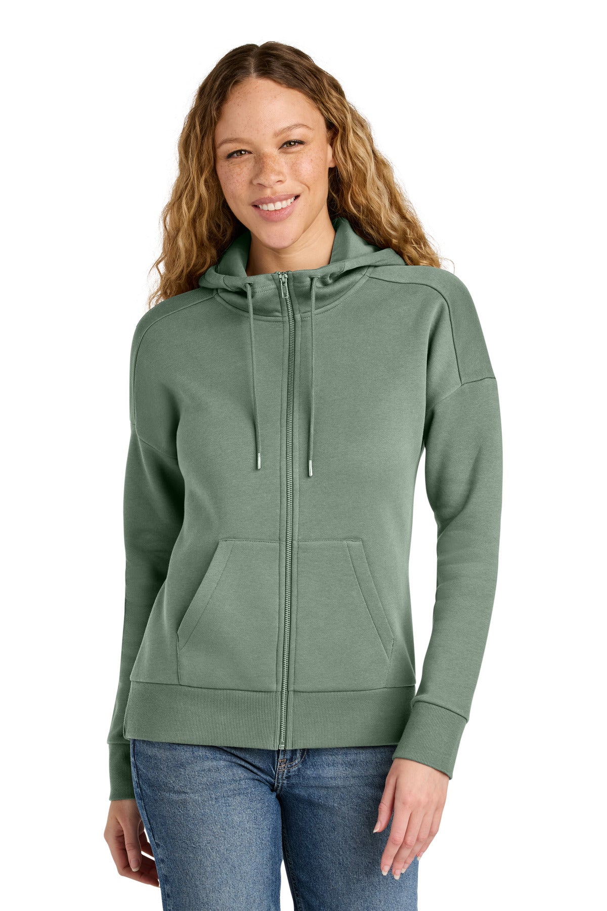 District ?? Women's Perfect Weight ?? Fleece Drop Shoulder Full-Zip Hoodie DT1104