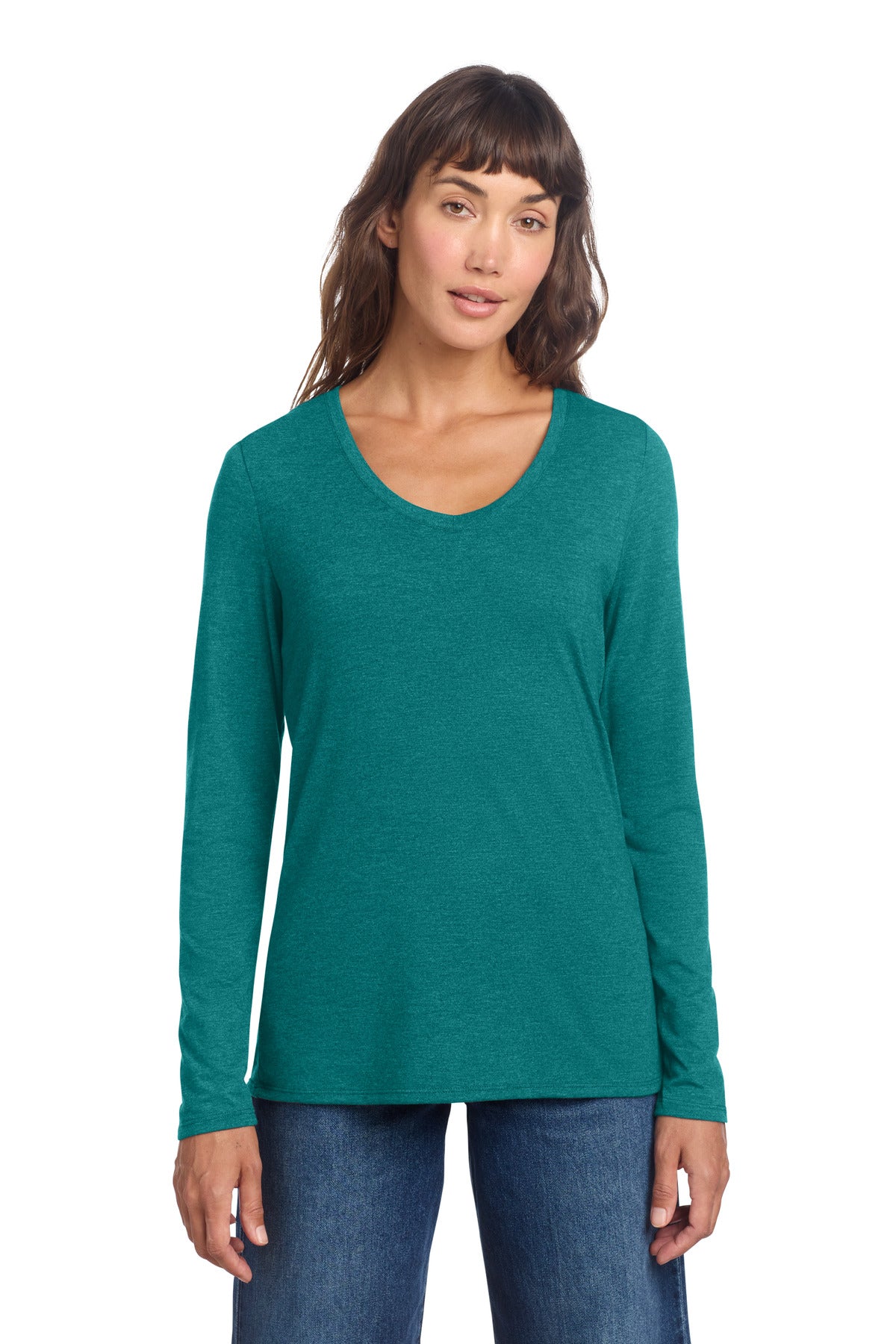 District?? Women's Perfect Tri?? Long Sleeve V-Neck Tee DT135
