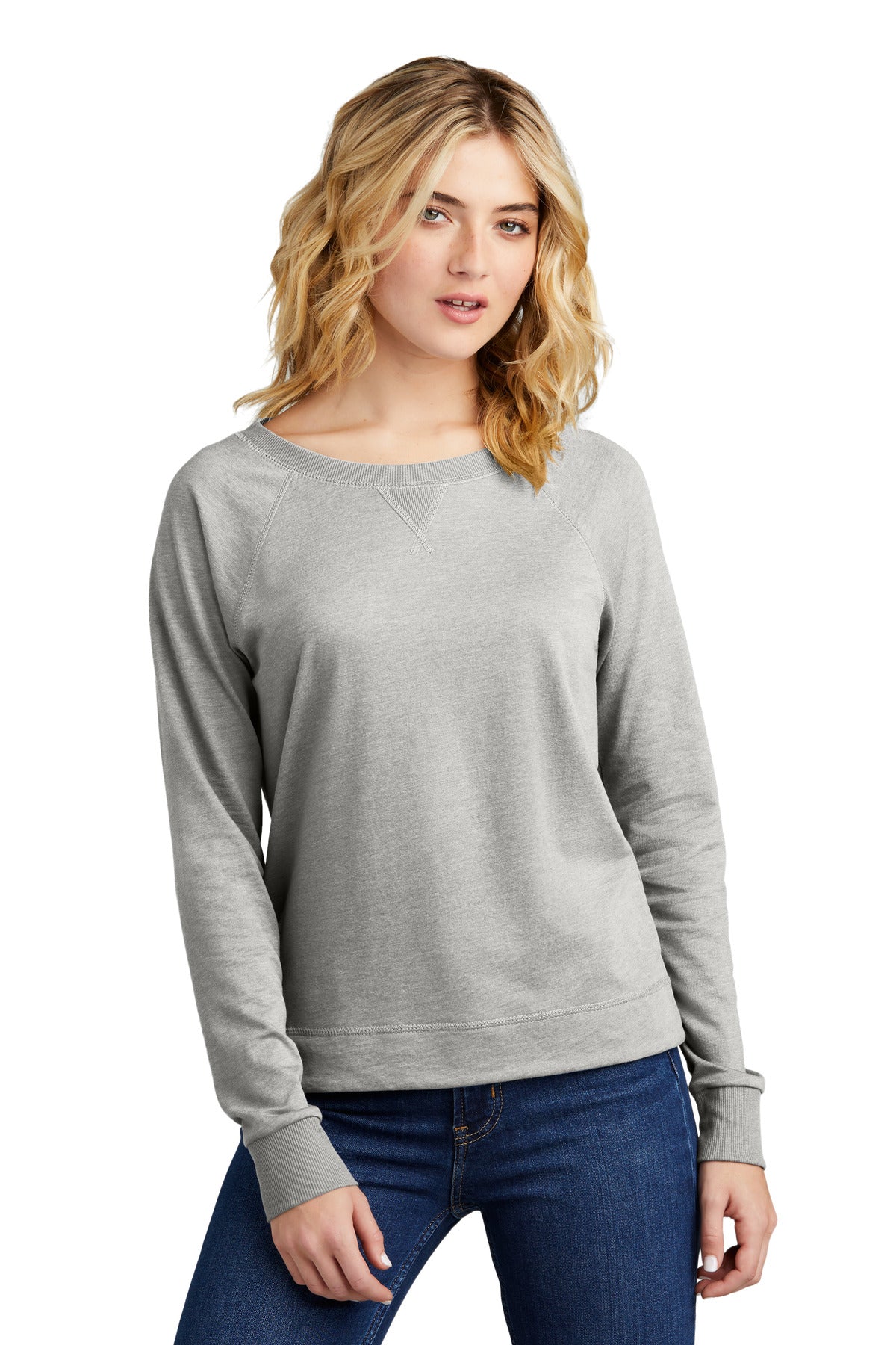 District?? Women's Featherweight French TerryŸ?? Long Sleeve Crewneck DT672