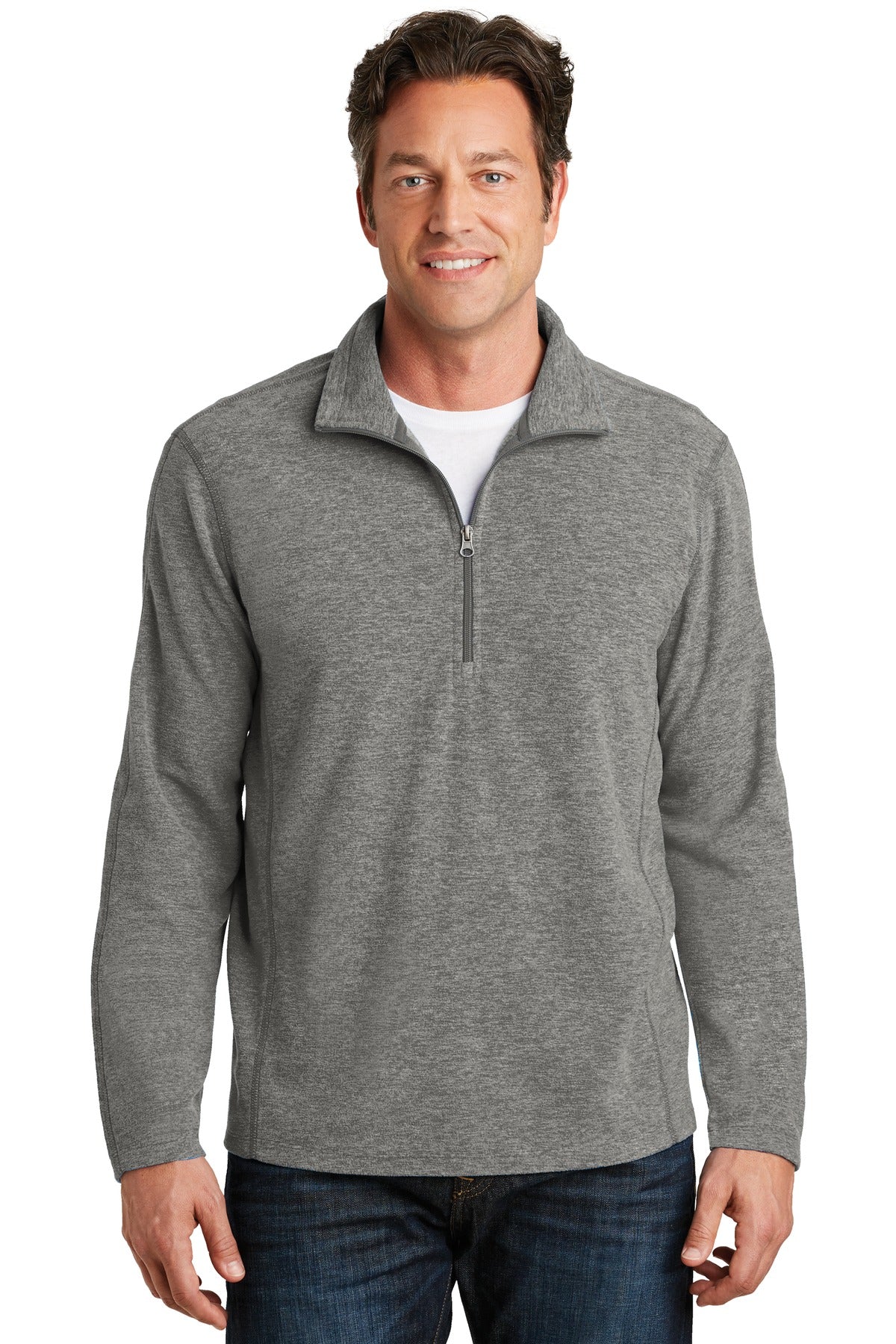 Port Authority? Heather Microfleece 1/2-Zip Pullover. F234