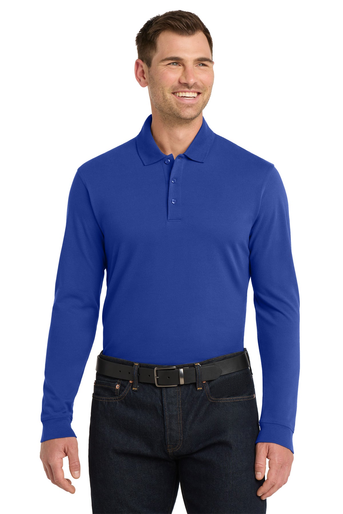 Port Authority® EZCotton® Long Sleeve Polo. K8000LS