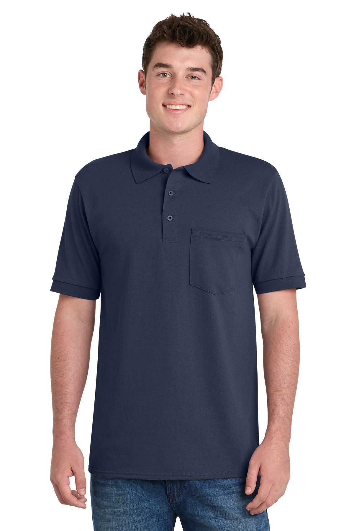 Port & Co™ Core Blend Jersey Knit Pocket Polo. KP55P