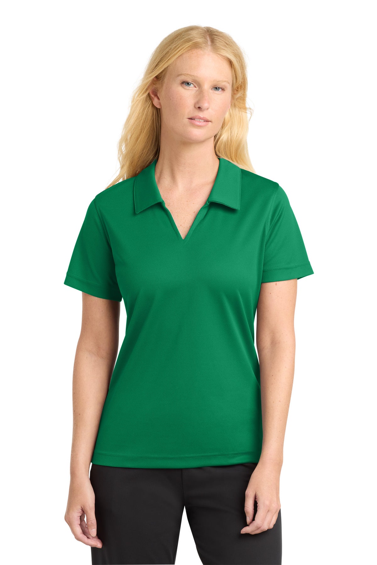 Sport-Tek® Women's Dri-Mesh® V-Neck Polo.  L469