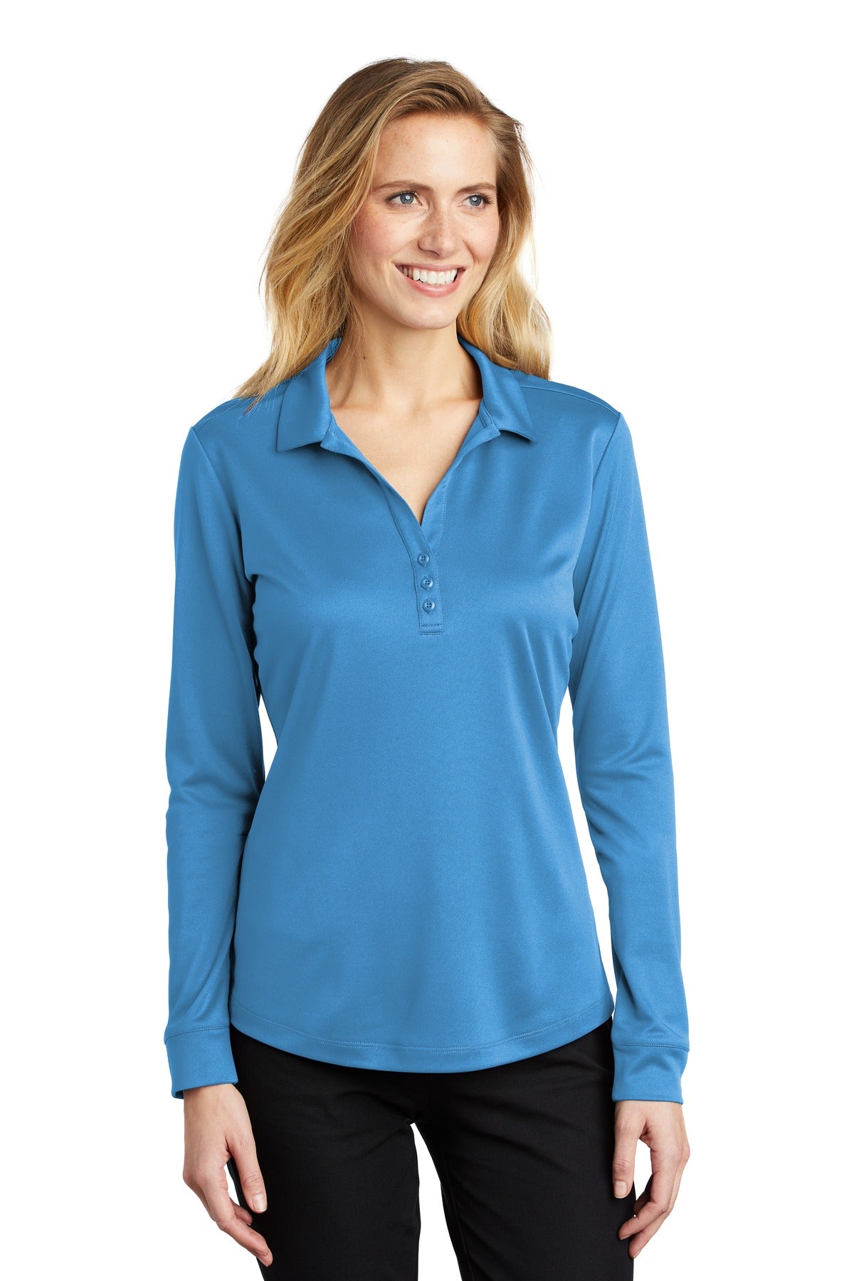 Port Authority ? Women's Silk Touch ?  Performance Long Sleeve Polo. L540LS