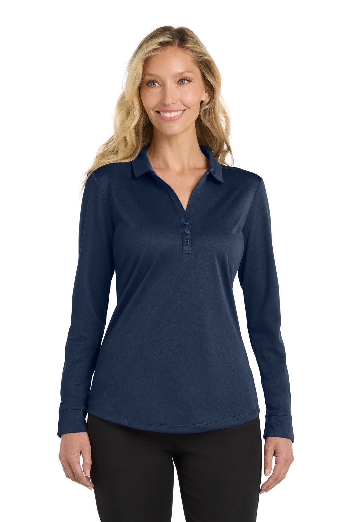 Port Authority Â® Women's Silk Touch â„¢  Performance Long Sleeve Polo. L540LS